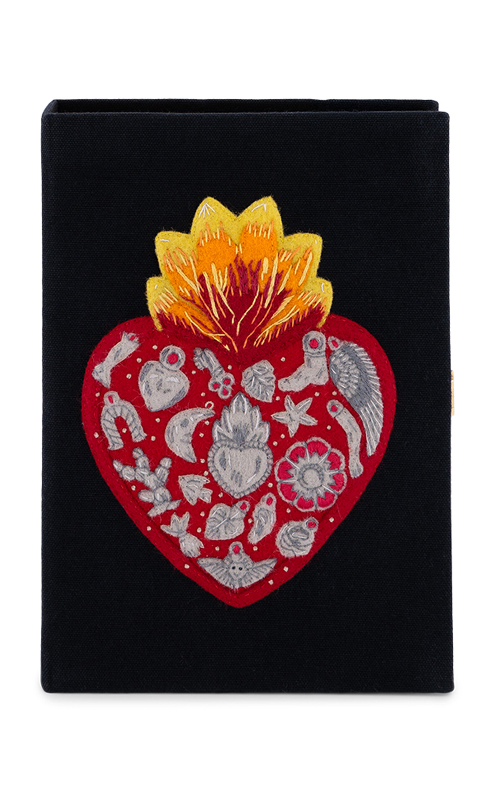 Olympia Le-Tan Magia Del Corazón Embroidered Clutch - Black - OS