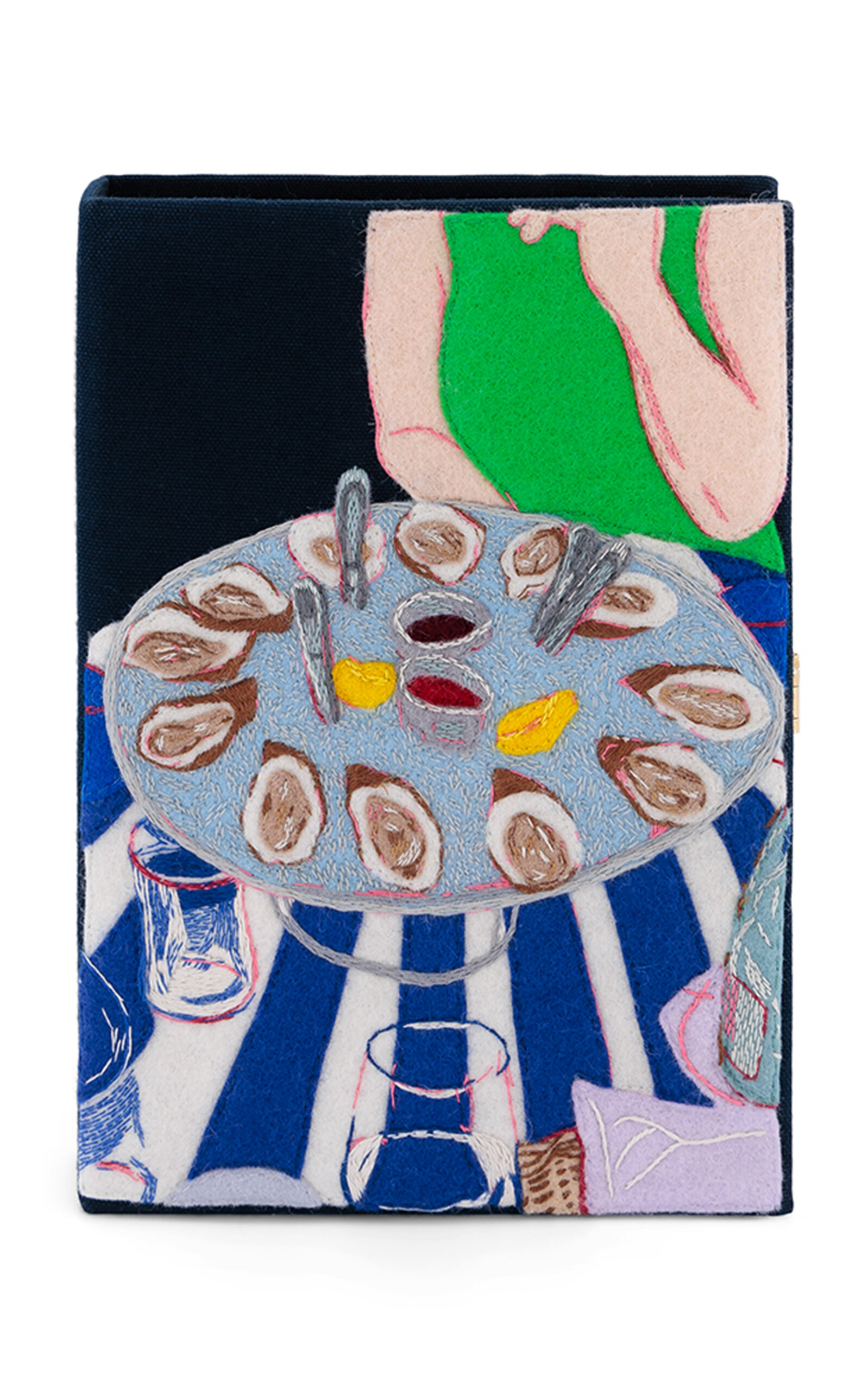 Olympia Le-Tan Oysters In Miami Embroidered Clutch - Multi - OS