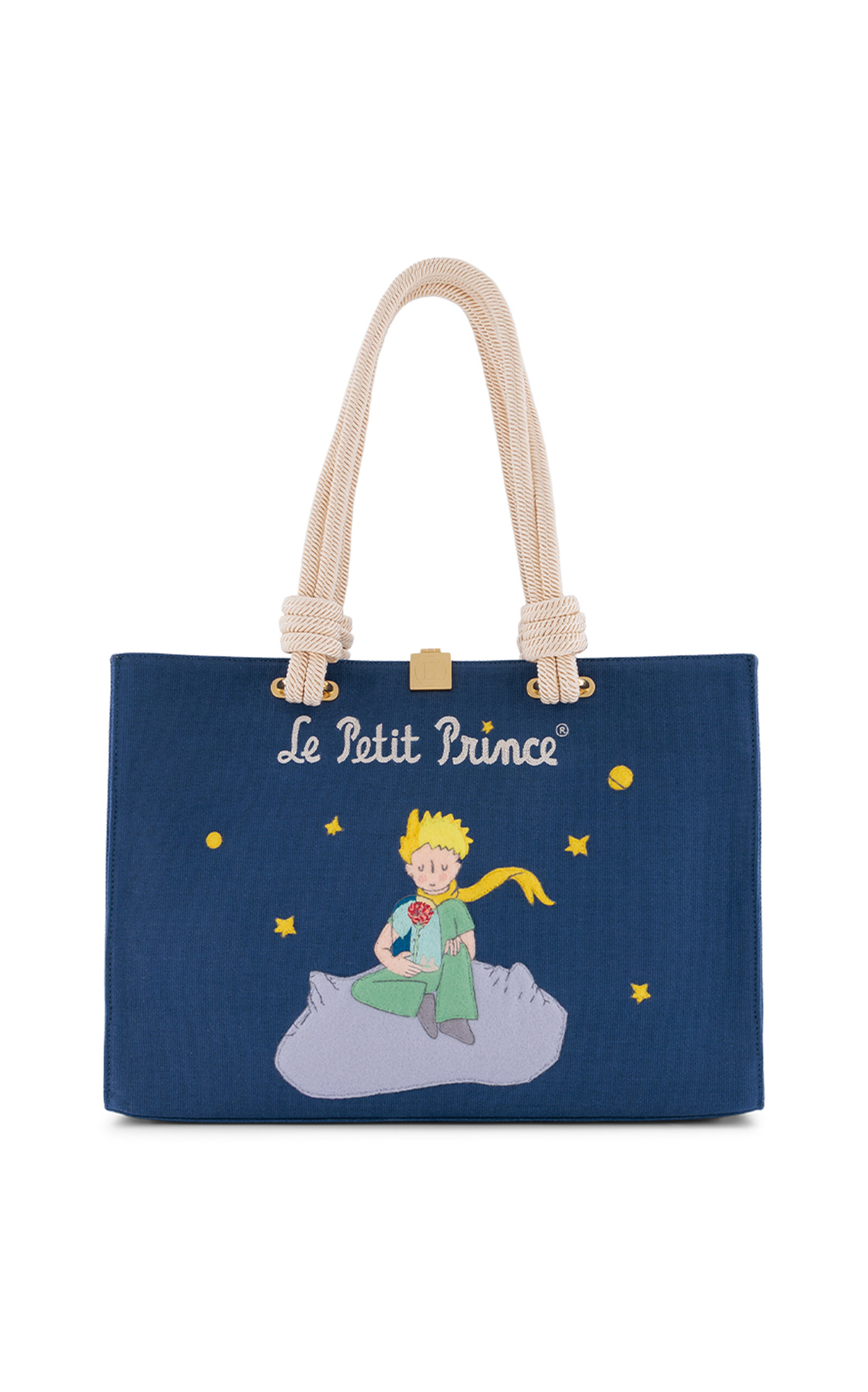 Olympia Le-Tan x Le Petit Prince With His Rose Medium Tote - Blue - OS