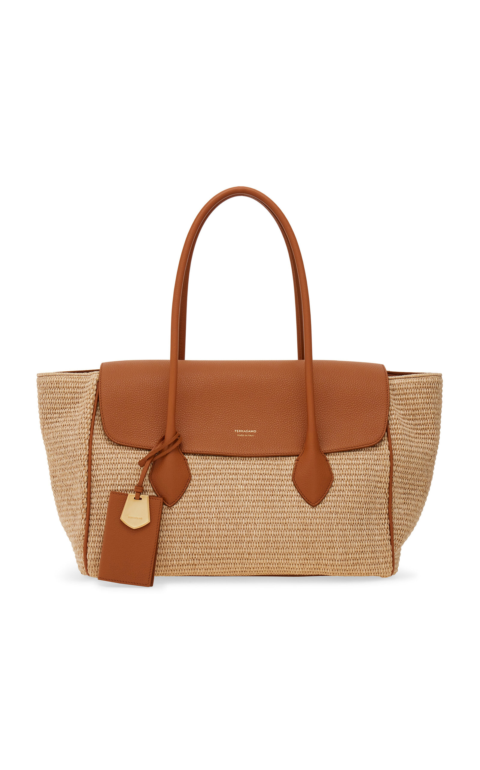 Ferragamo Florence Raffia Tote Bag - Neutral - OS