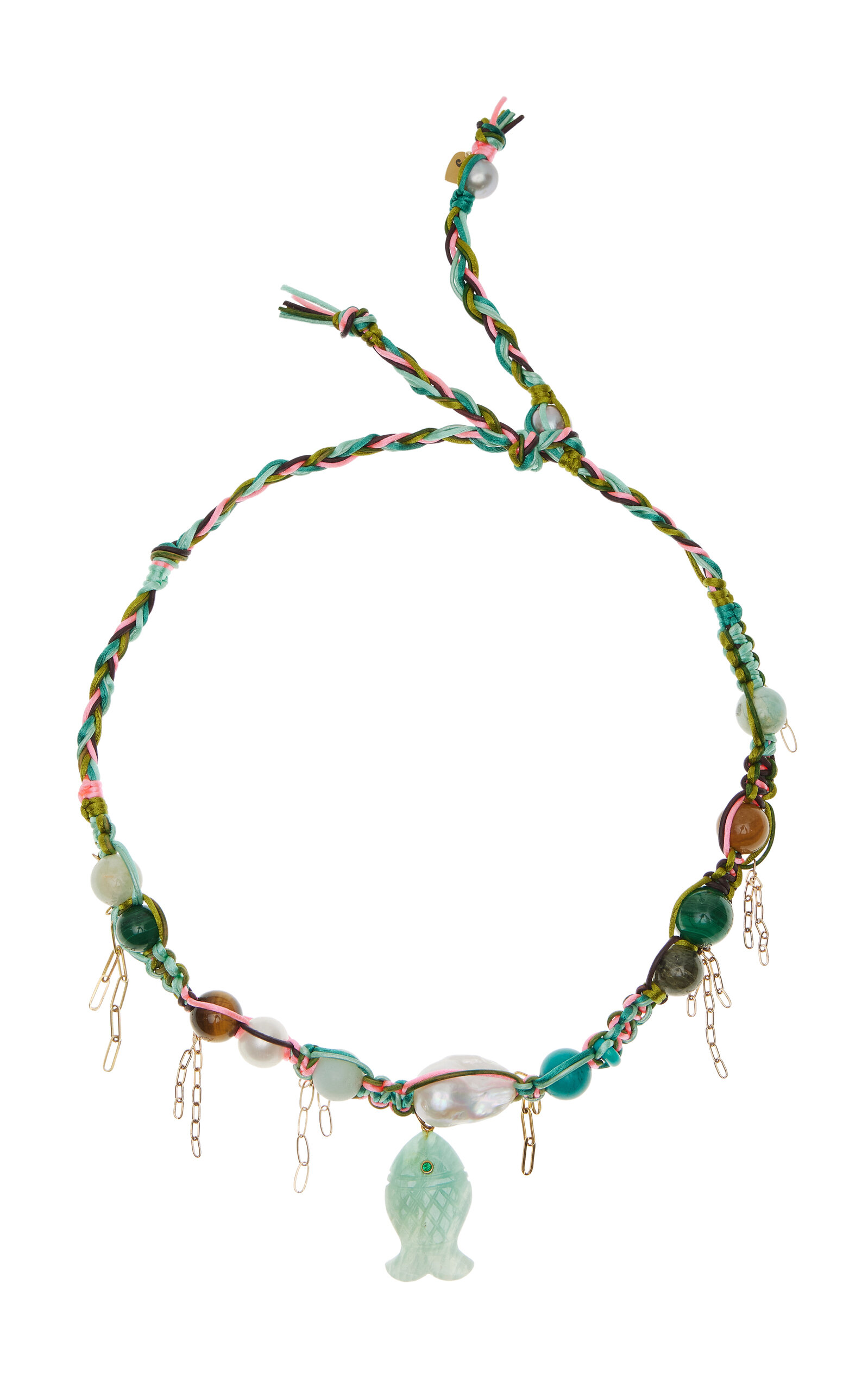 Joie Digiovanni Tropical Neon 18k Yellow Gold  Amazonite Necklace In Multi