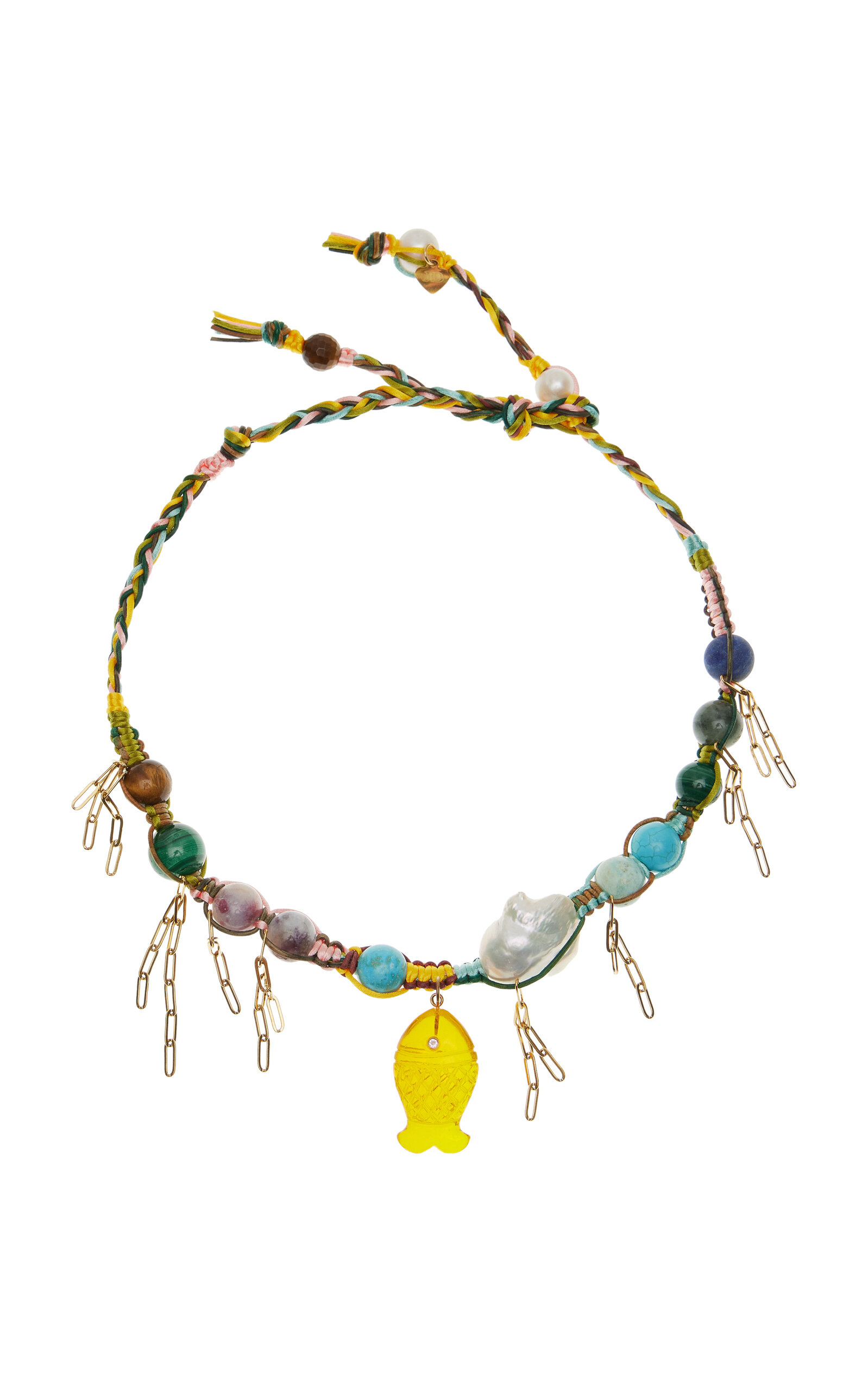 Joie Digiovanni Mexican Glow Fish 18k Yellow Gold Choker In Multi