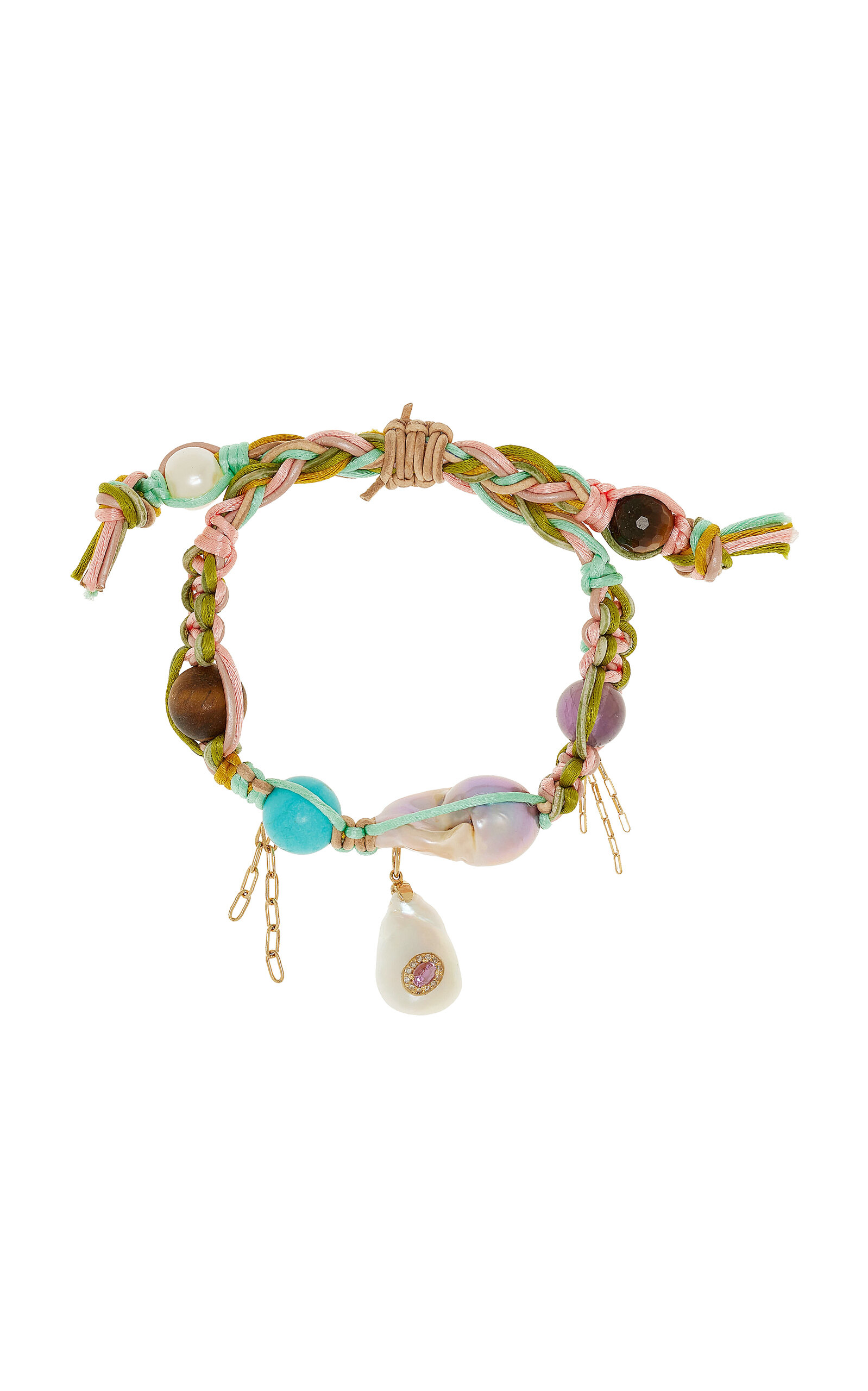 Joie Digiovanni Sapphire Gemburst Snake Rocker Bracelet In Pink