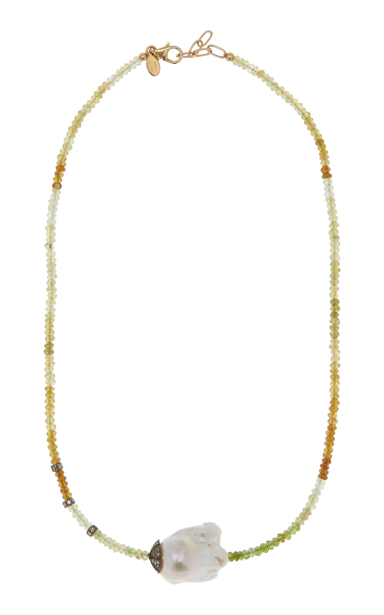 Joie Digiovanni Garnet; Diamond And Pearl Necklace In Multi