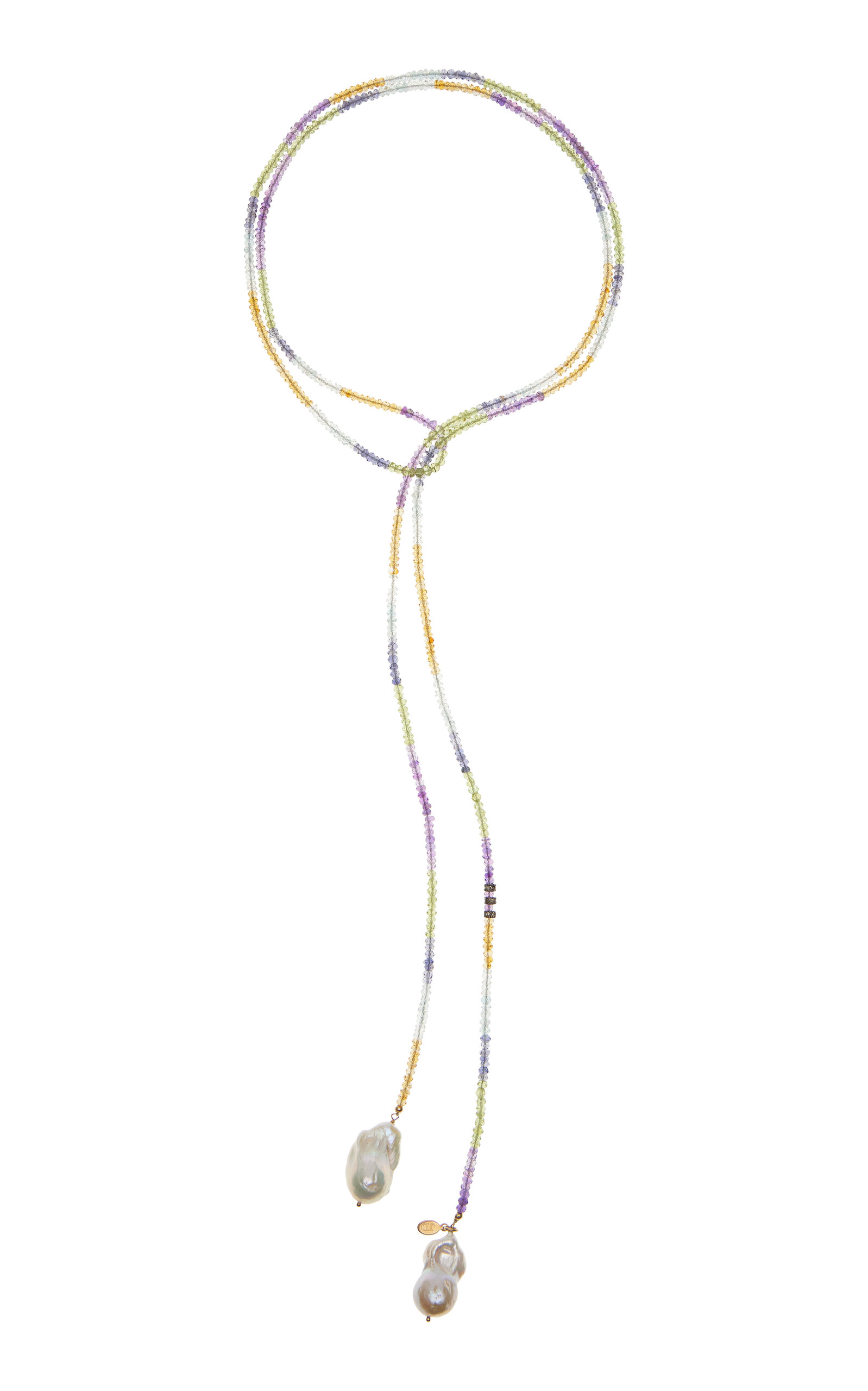 Joie Digiovanni Water Ice 18k Yellow Gold Diamond Baroque Pearl Necklace In Multi