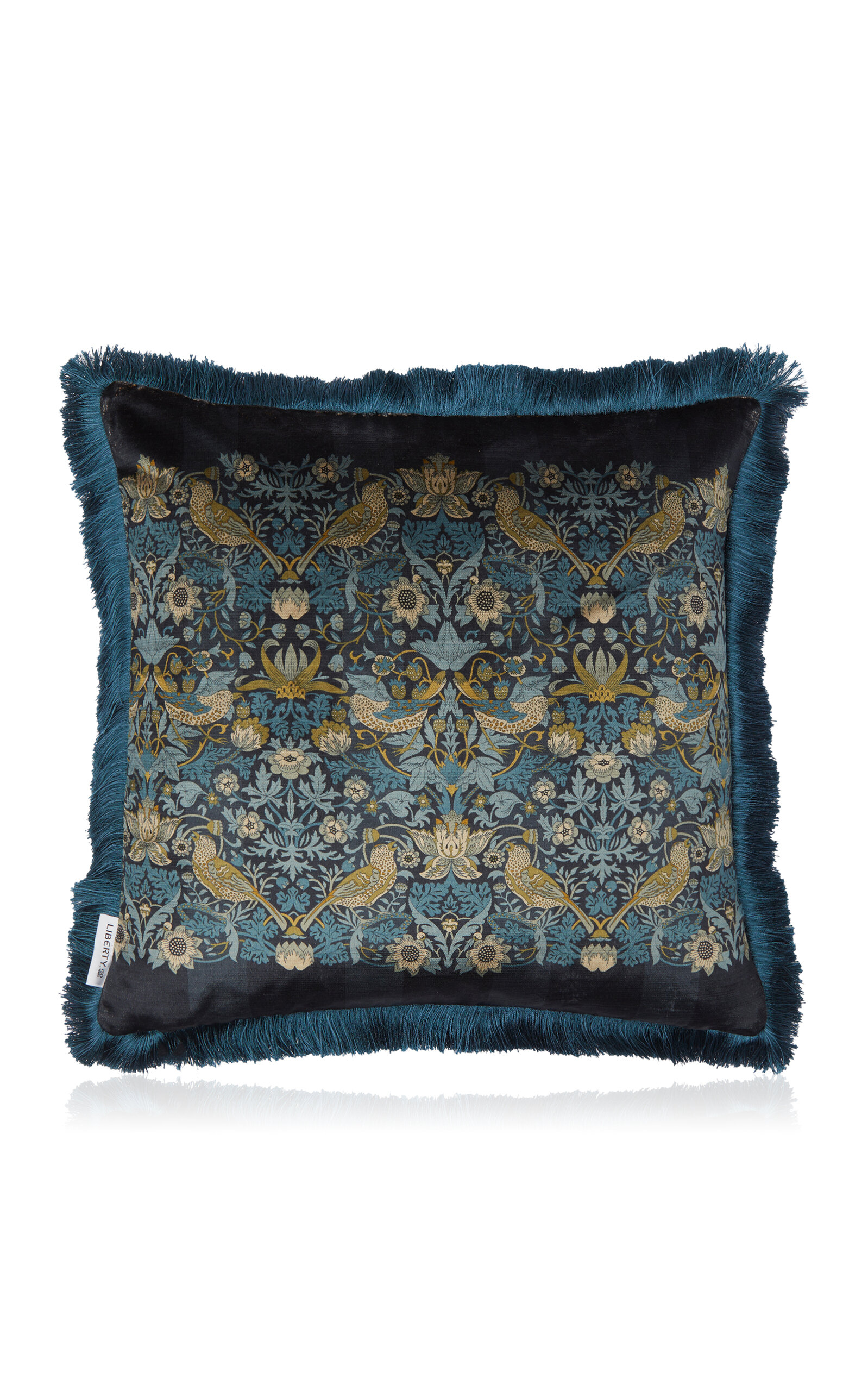 Liberty London Strawberry Thief Velvet Cushion - Blue