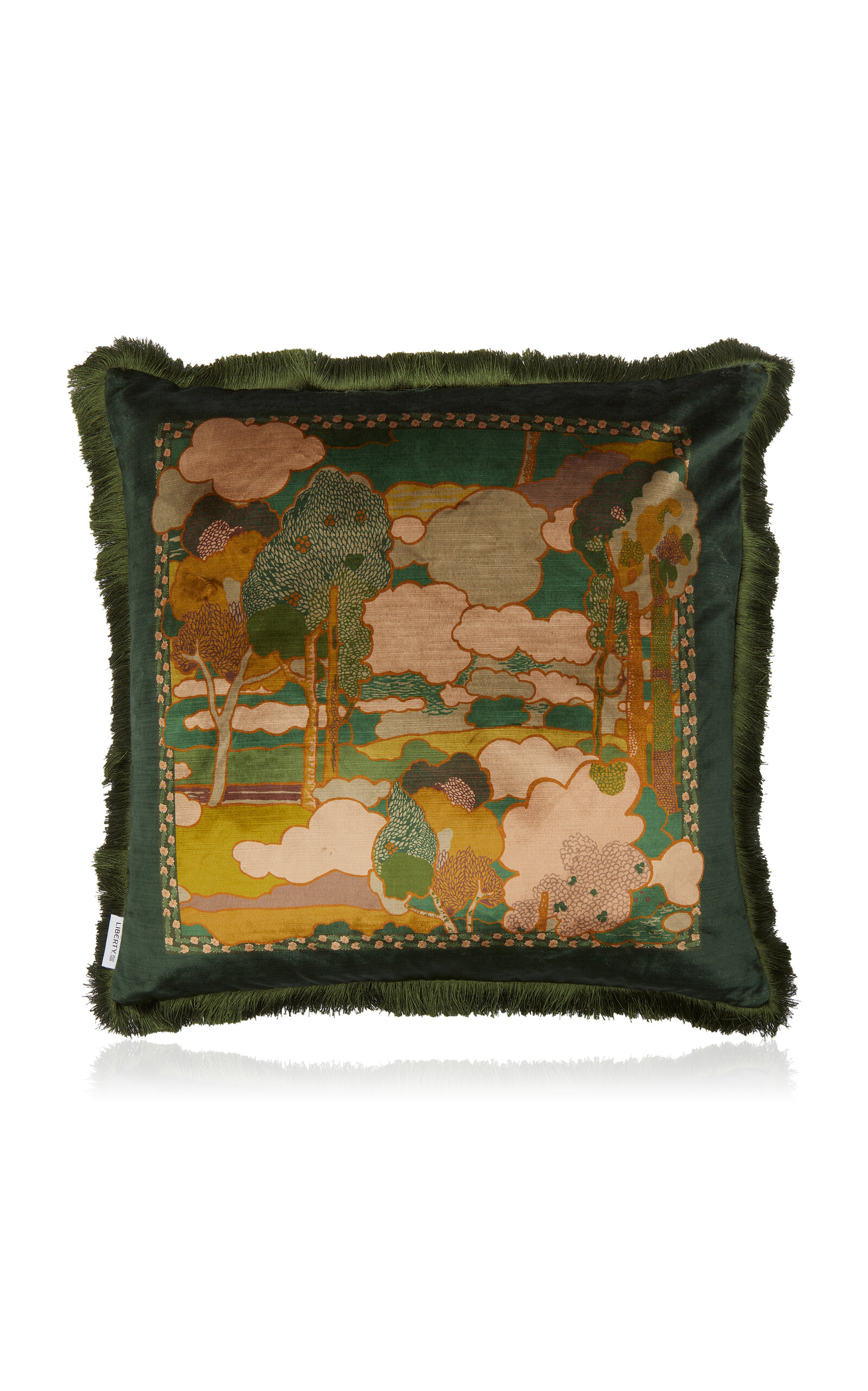 Liberty London Prospect Road Velvet Cushion - Green