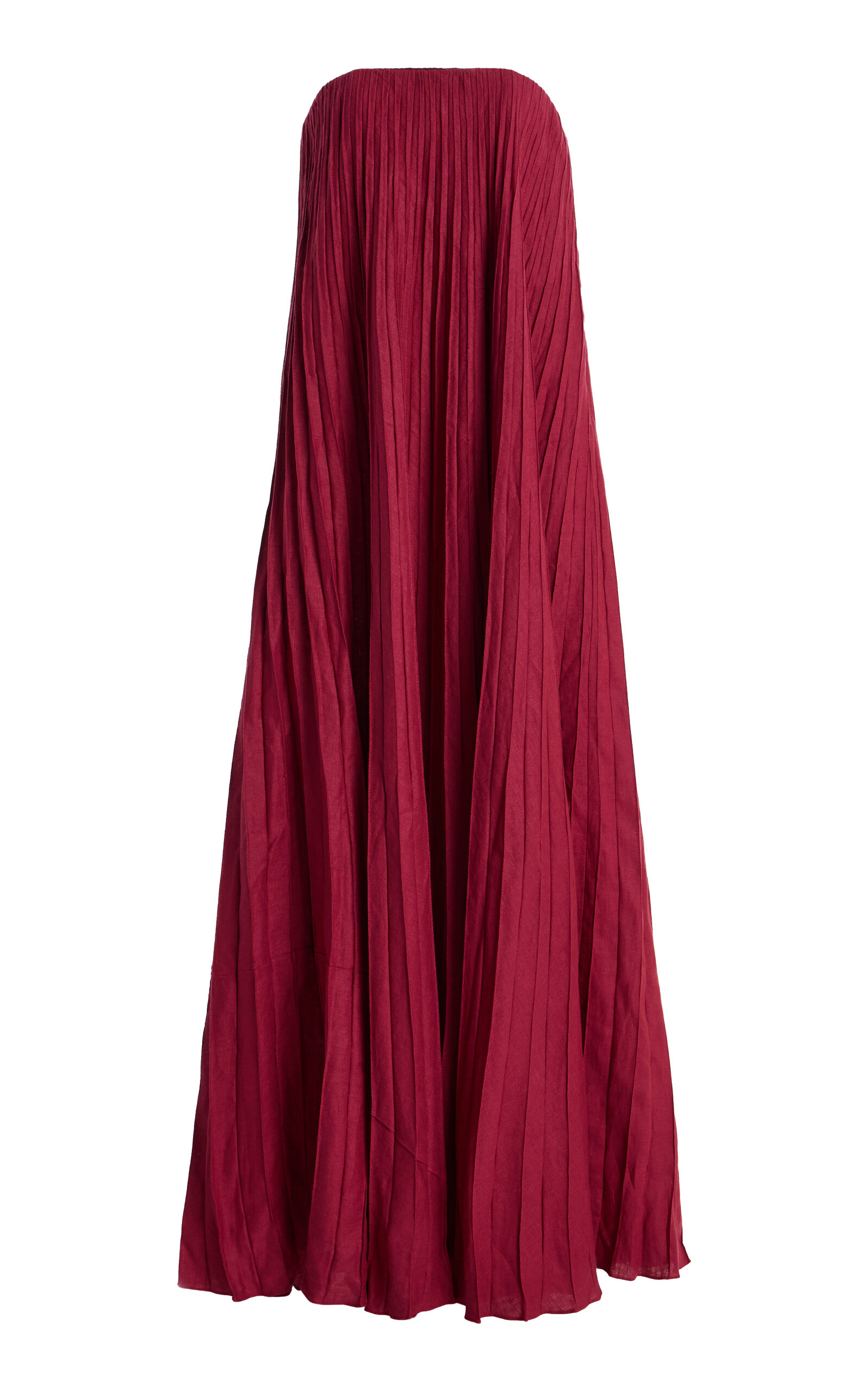 Andres Otalora Exclusive Ritmo Pleated Linen Maxi Dress