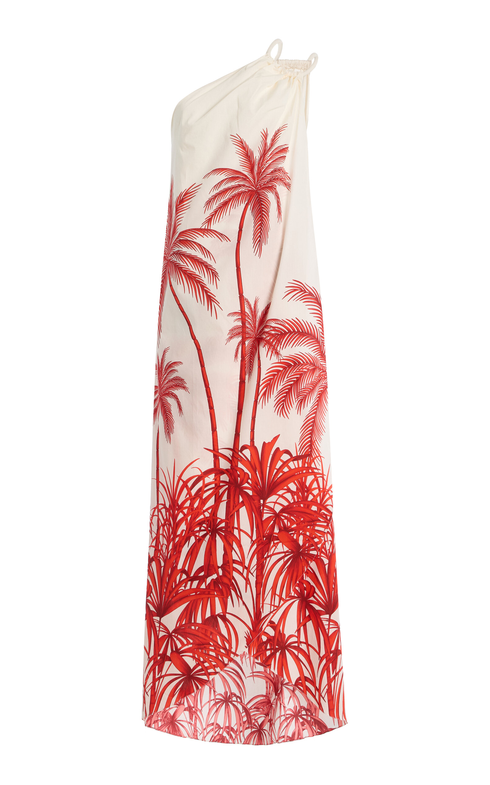 Andres Otalora Exclusive Sin Disimulo Draped Crepe One-Shoulder Maxi Dress