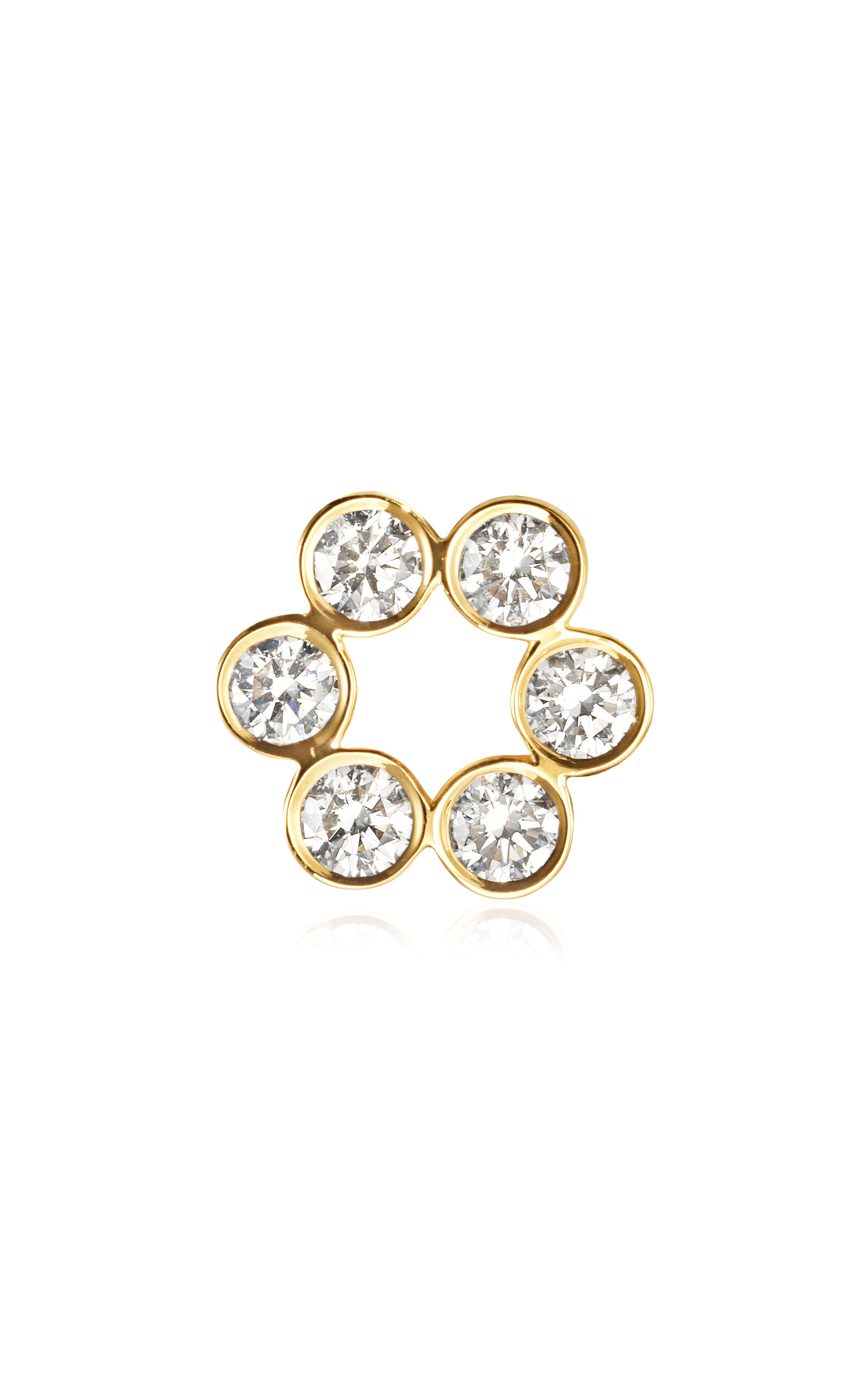 Sophie Bille Brahe Petite Luna Diamant 18k Yellow Gold Single Earring In Gold