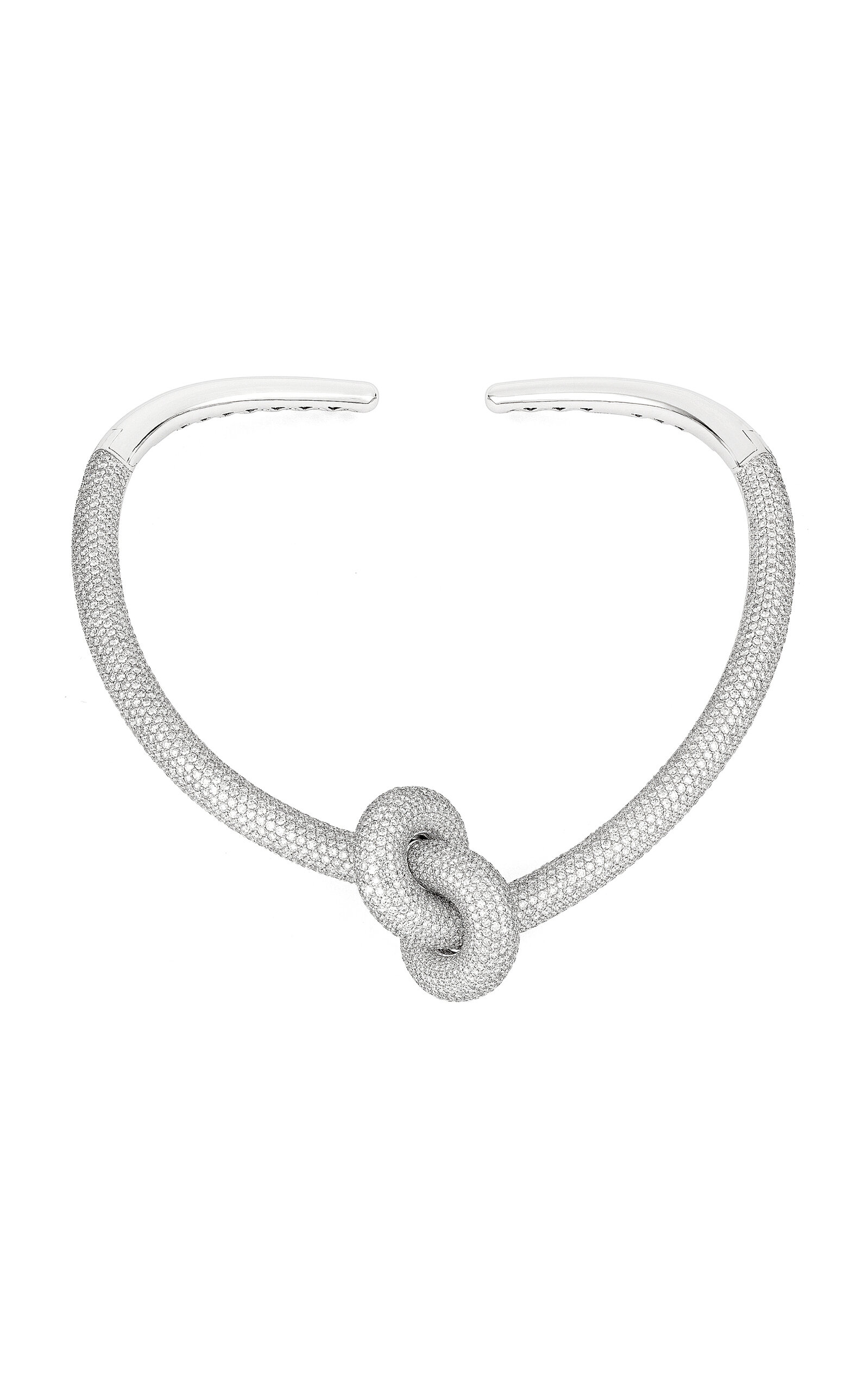 Engelbert 1920 Legacy Knot Collier; Pavé Diamonds And 18k White Gold In White