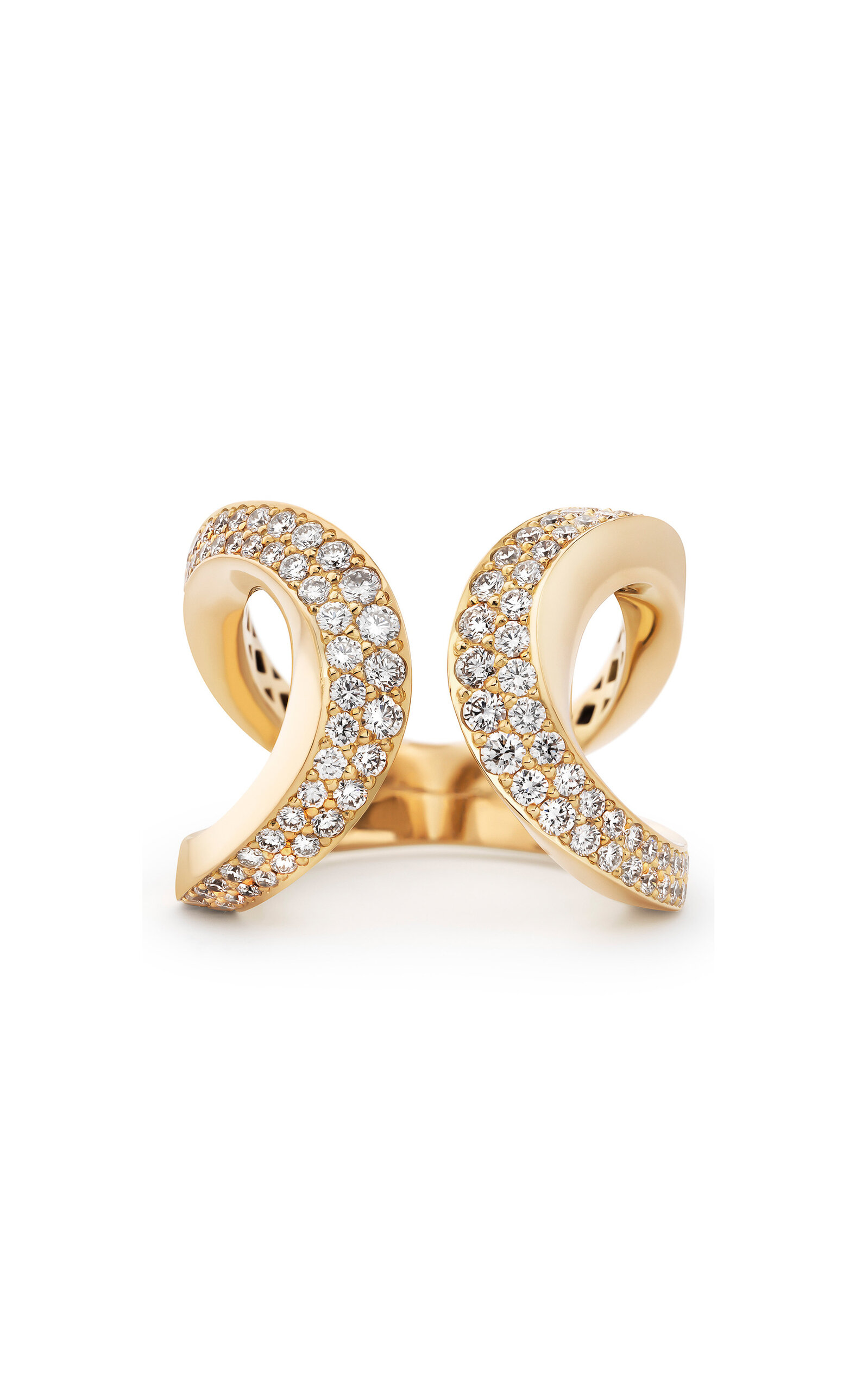 Engelbert 1920 Aurea Ring; Pavé Diamonds And 18k Yellow Gold In Gold