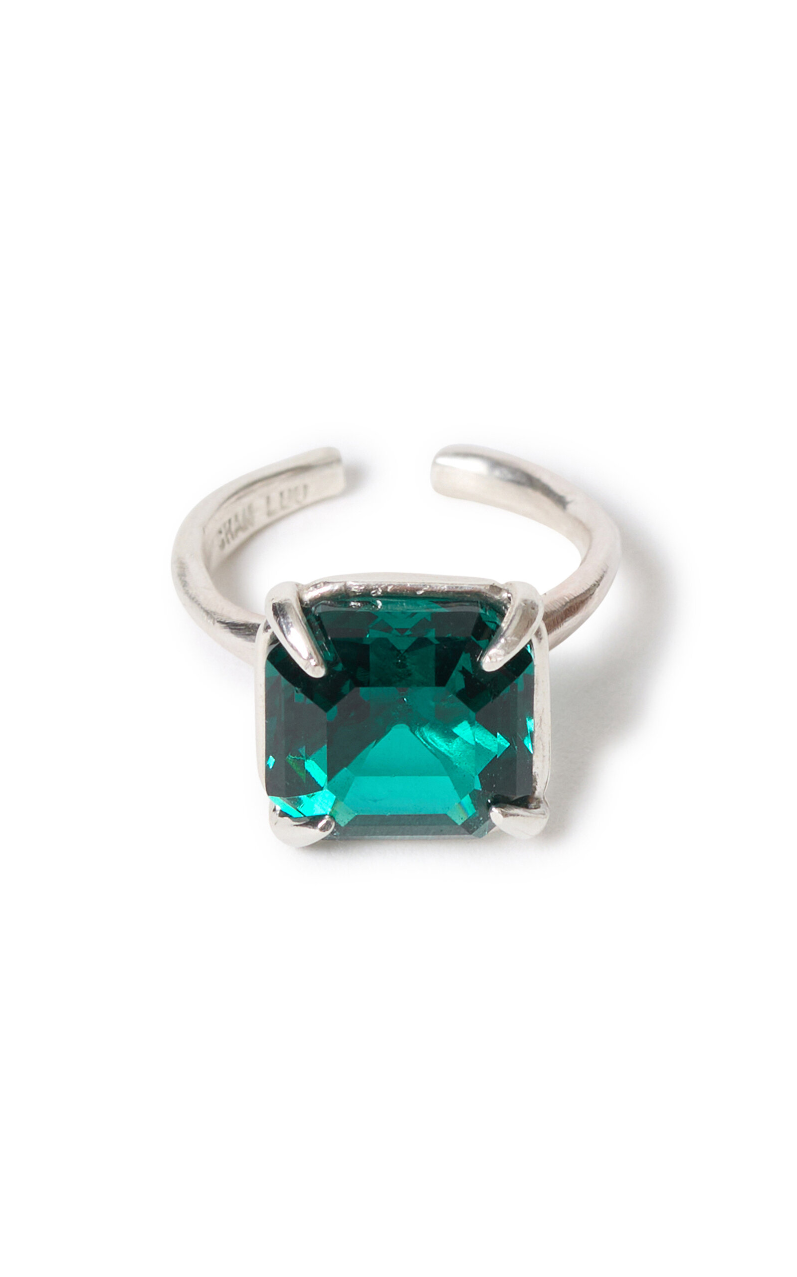 Chan Luu Caprice Sterling Silver Crystal Toe Ring In Green
