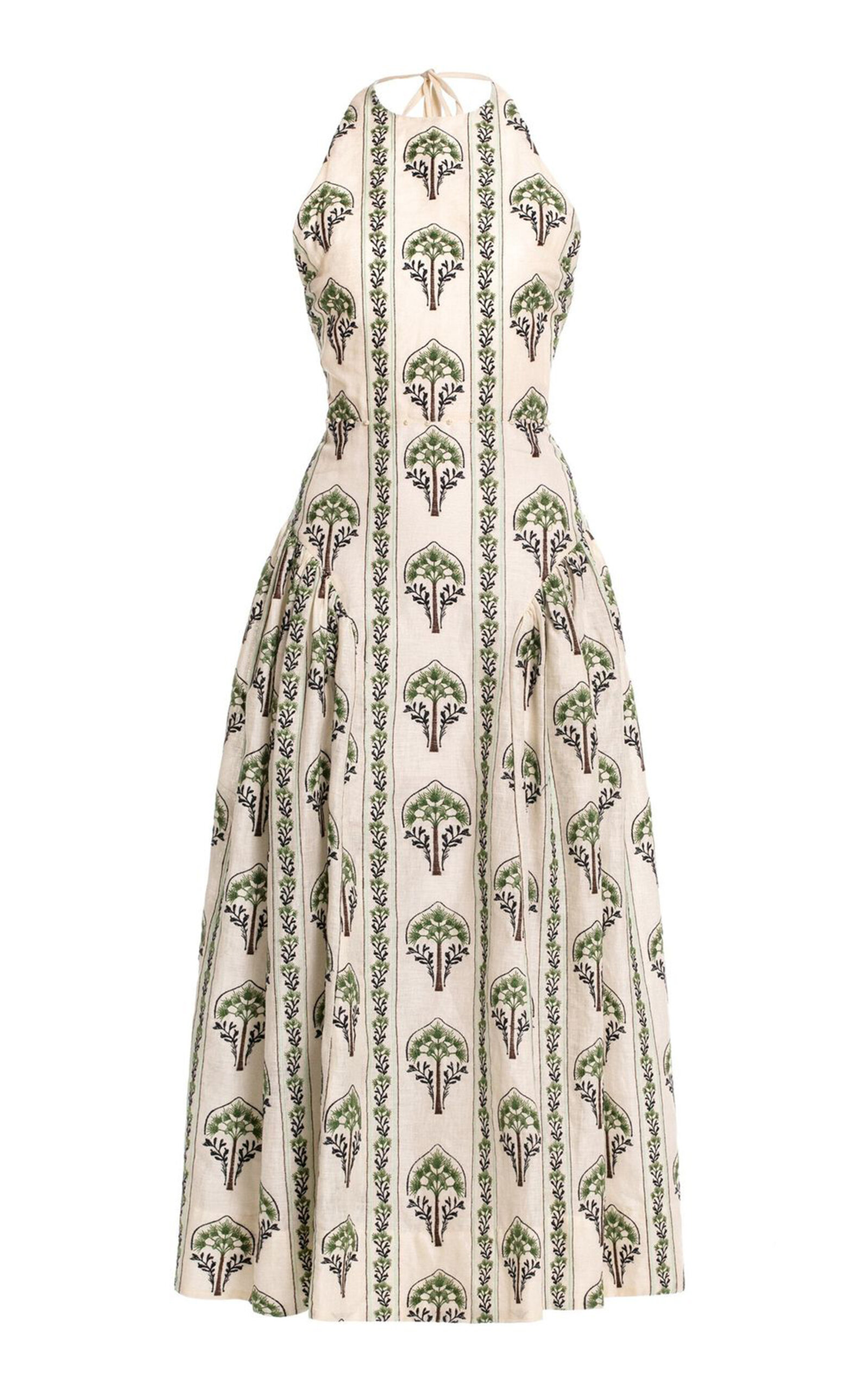Agua By Agua Bendita Balsa Moriche Midi Linen Dress In Neutral