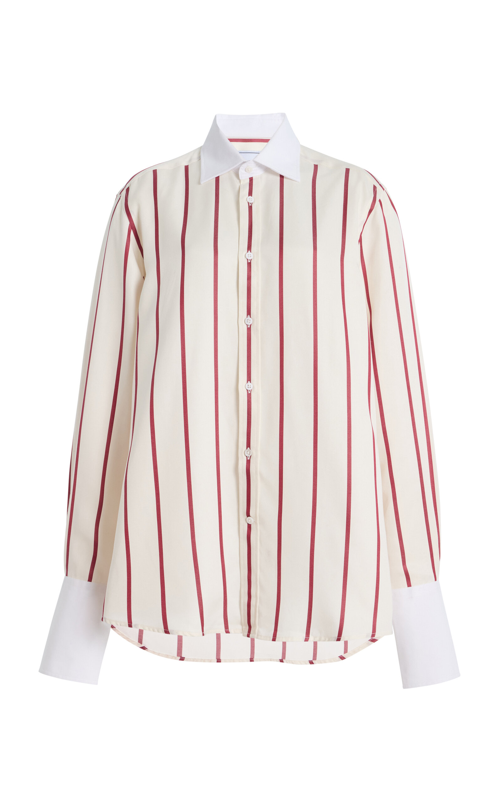 With Nothing Underneath The Boyfriend Striped Shirt In White