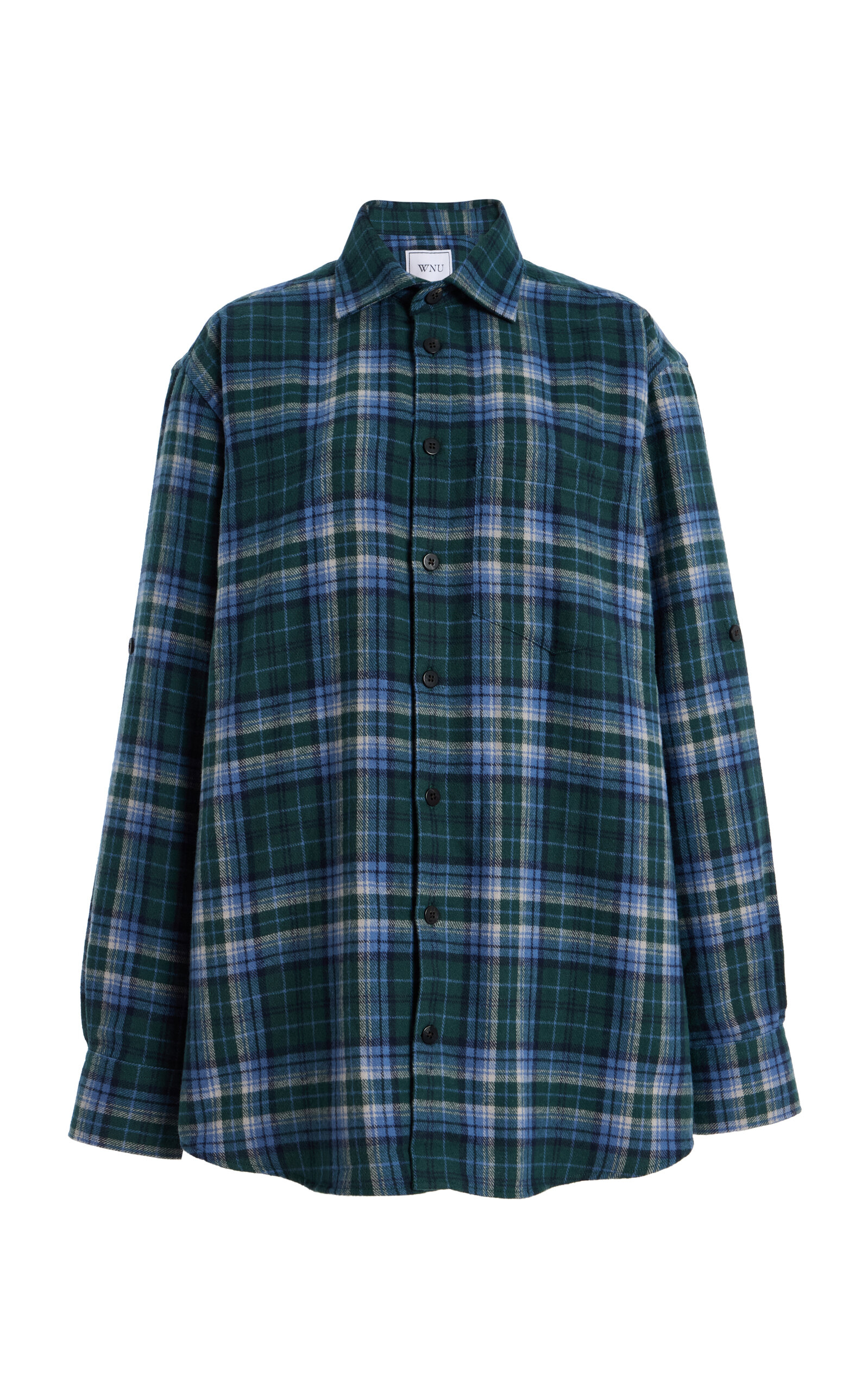 With Nothing Underneath The Oversized Checked Cotton Shirt In Multi