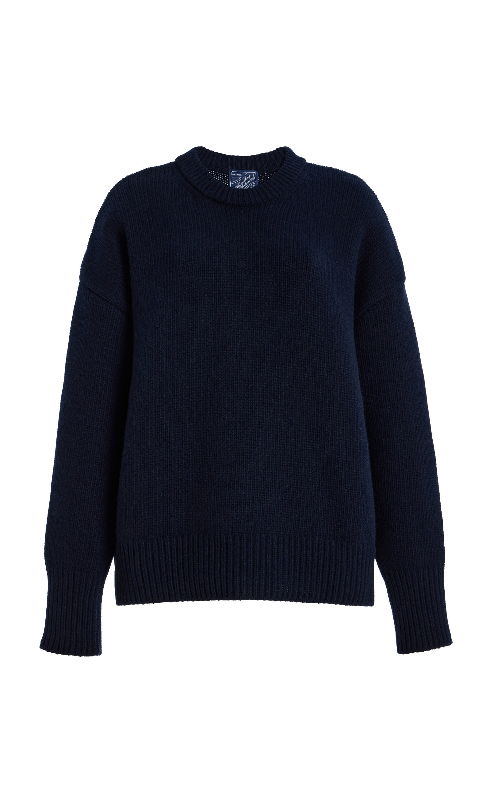 With Nothing Underneath Devon Wool Sweater In Blue