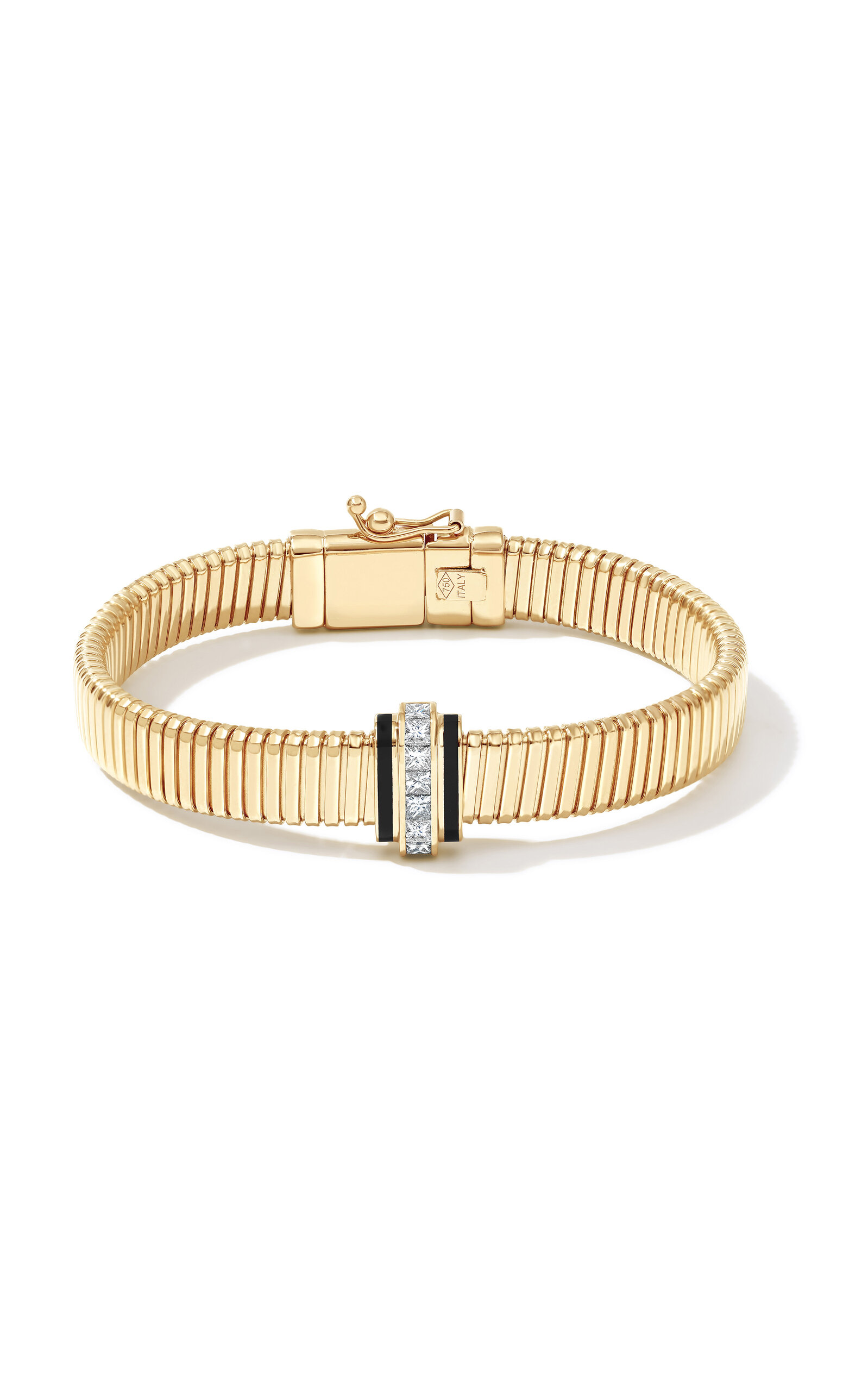 State Property Raisina 18k Yellow Gold Diamond Enamel Bracelet In Gold