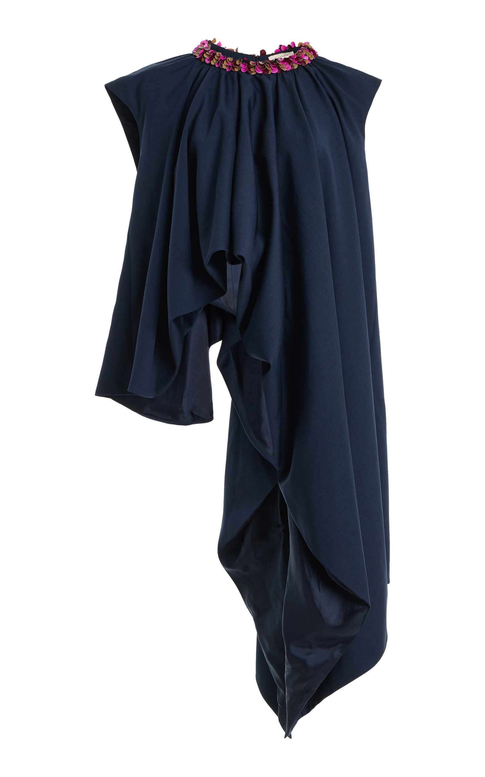 Diotima Parade Asymmetric Embellished Wool Top