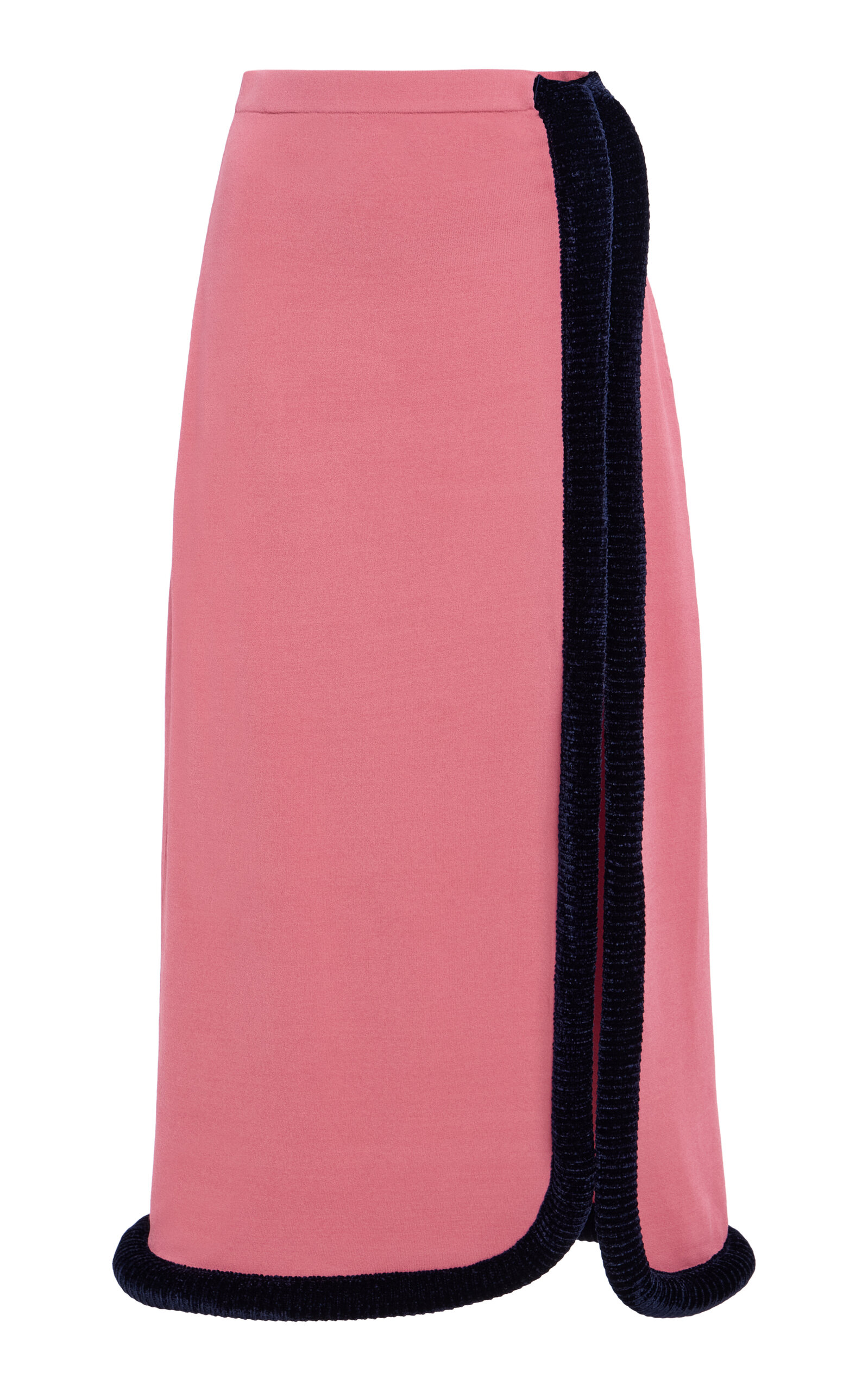 Diotima Castries Velvet-Trimmed Knit Maxi Skirt