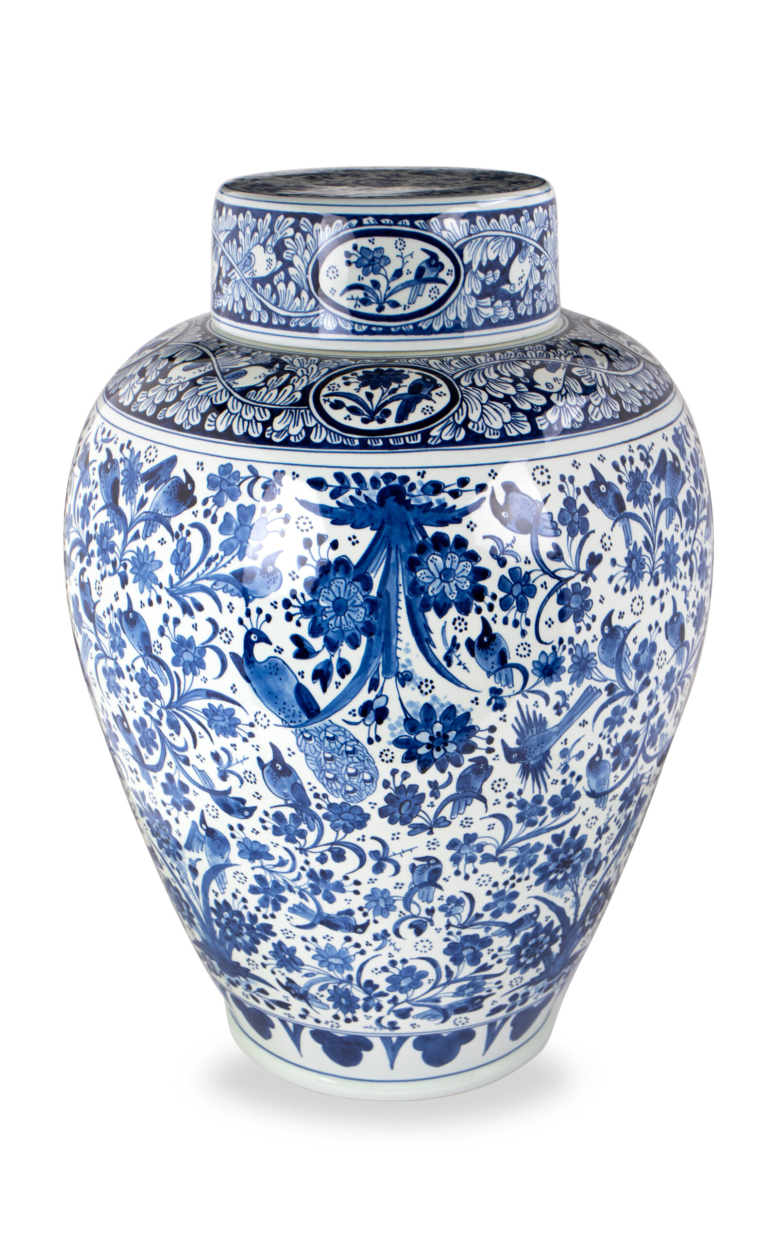 Royal Delft Astonia Lidded Porcelain Vase - Blue