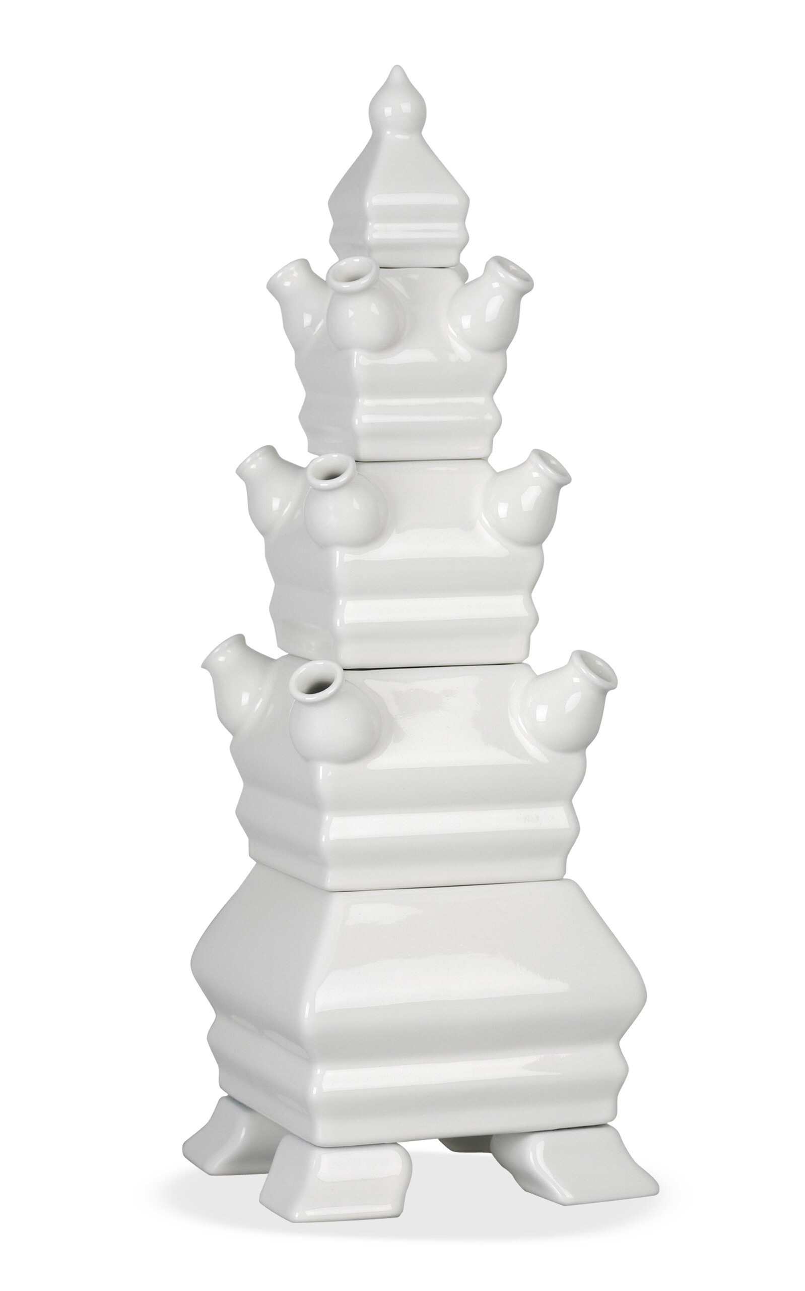 Royal Delft Pyramid Porcelain Tulip Vase - White