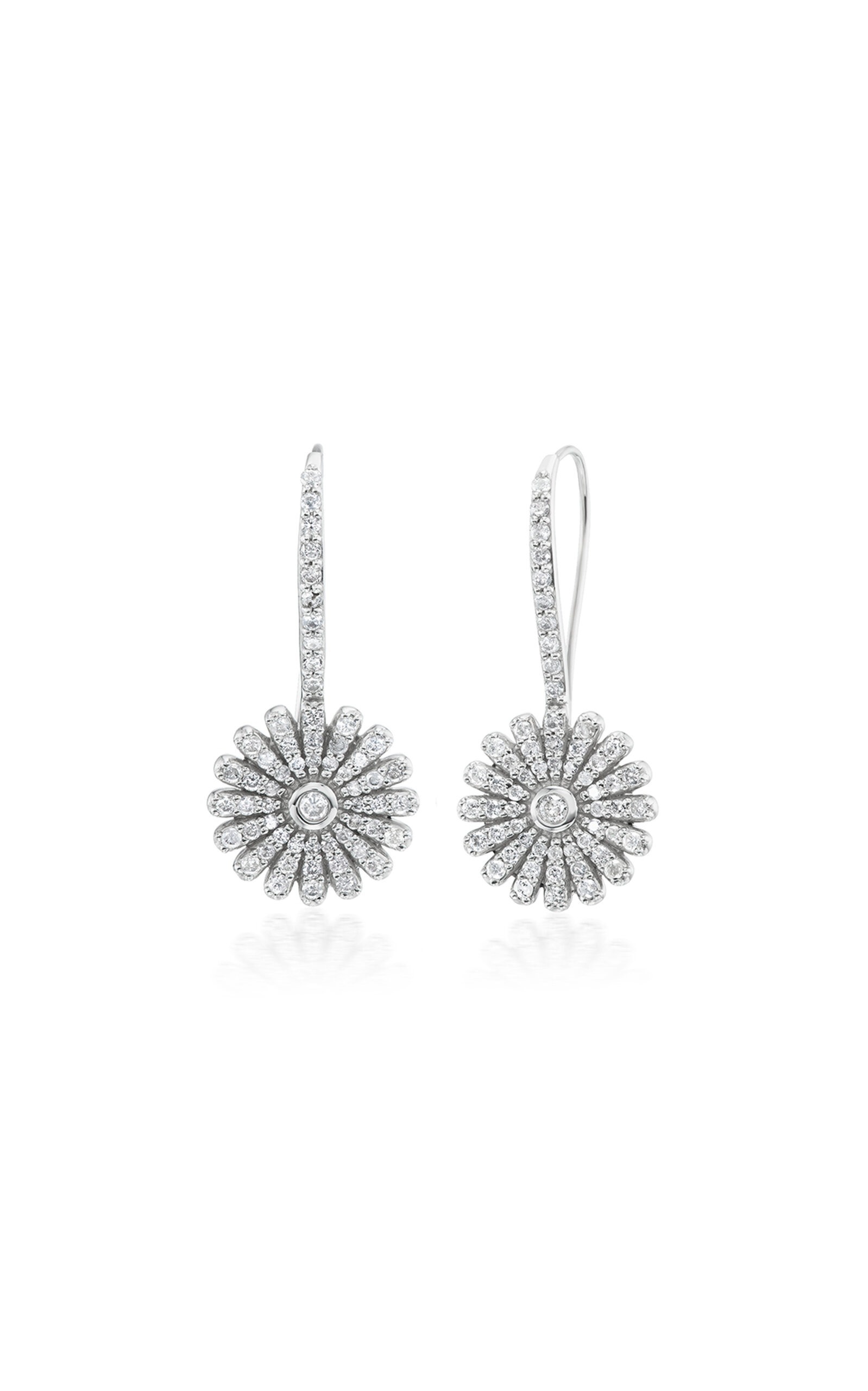 Sheryl Lowe Sterling Silver Diamond Earrings In Metallic