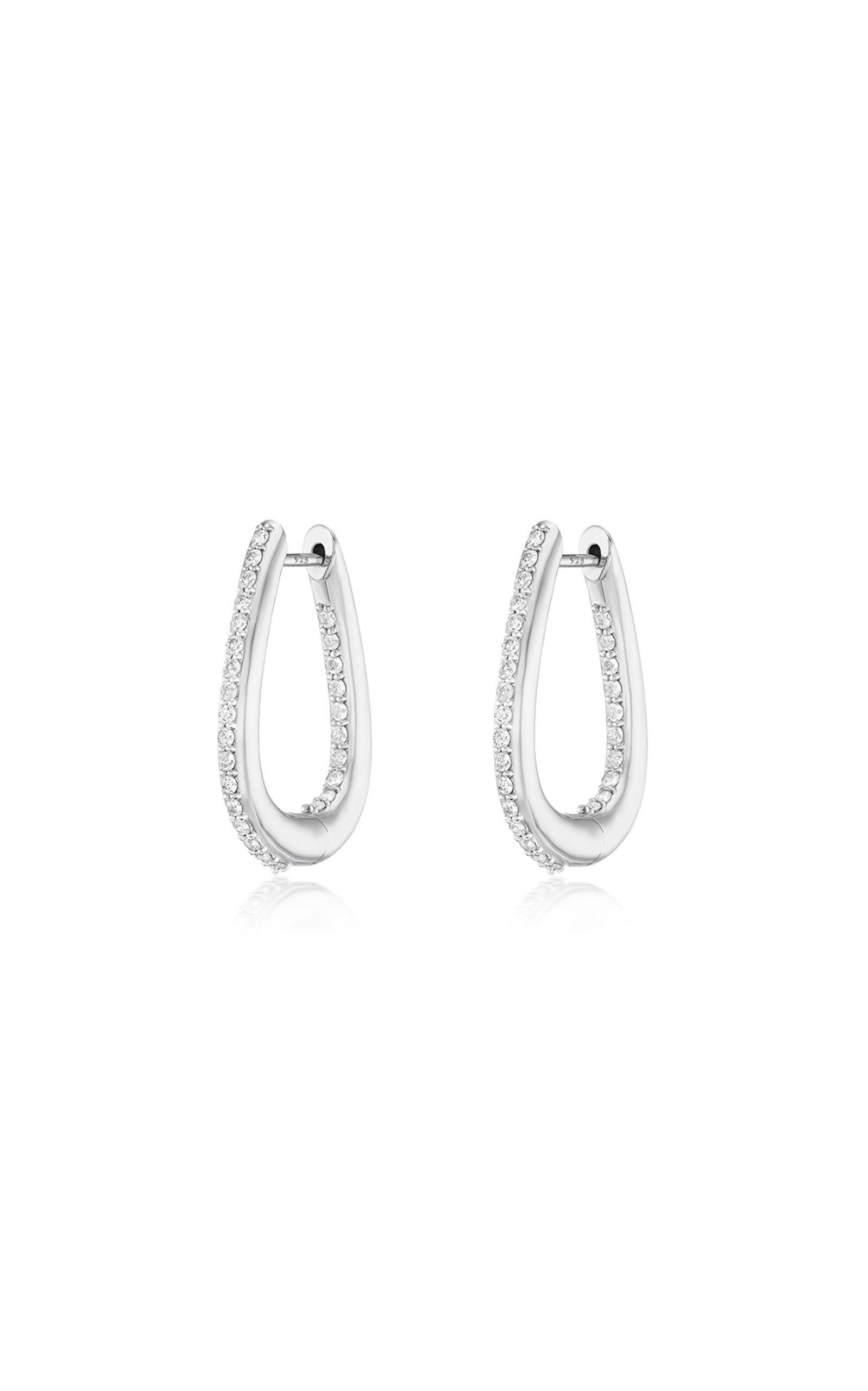Sheryl Lowe Sterling Silver Diamond Earrings In Silver