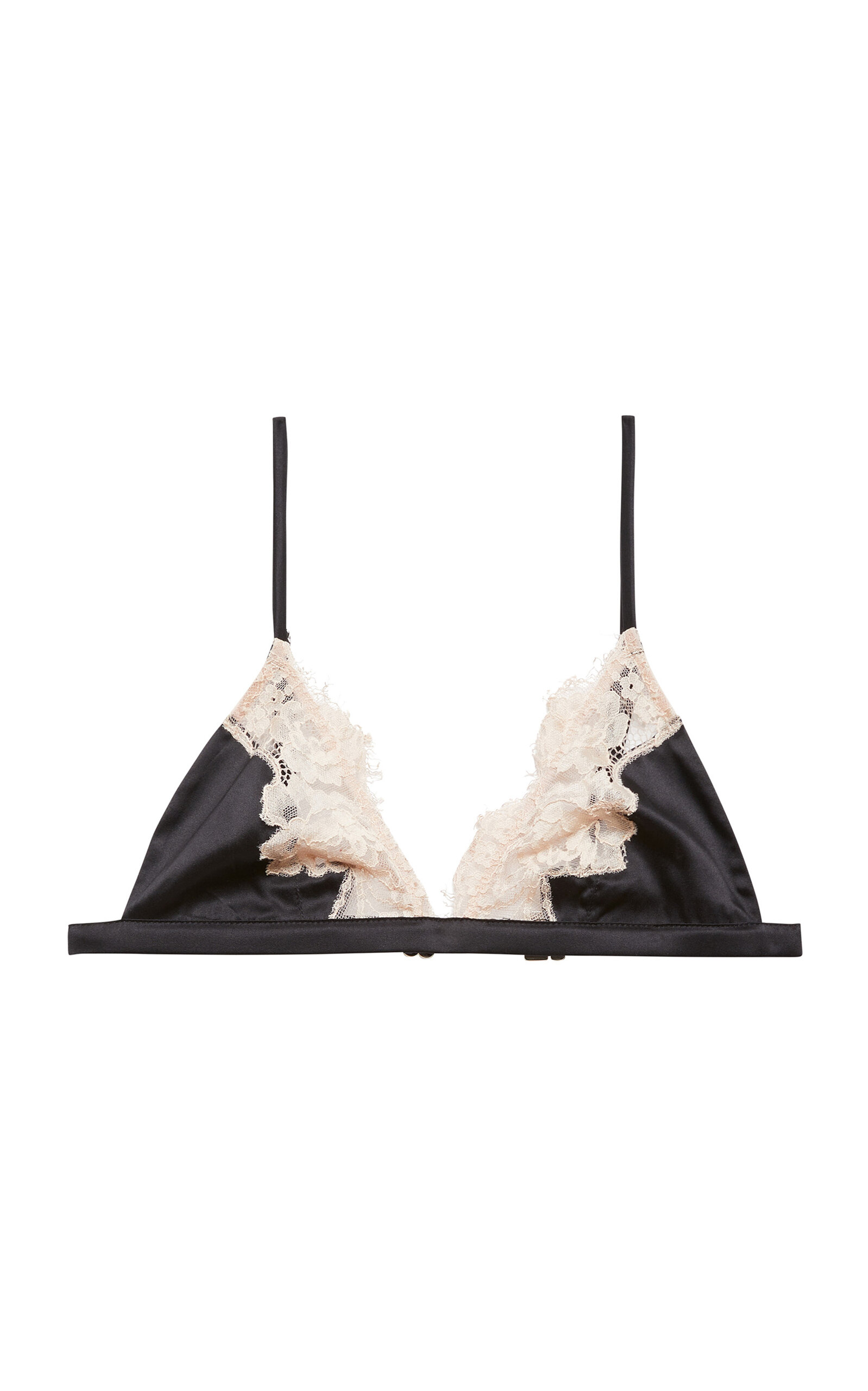 Fleur du Mal Juliet Lace Triangle Bra Top - Black