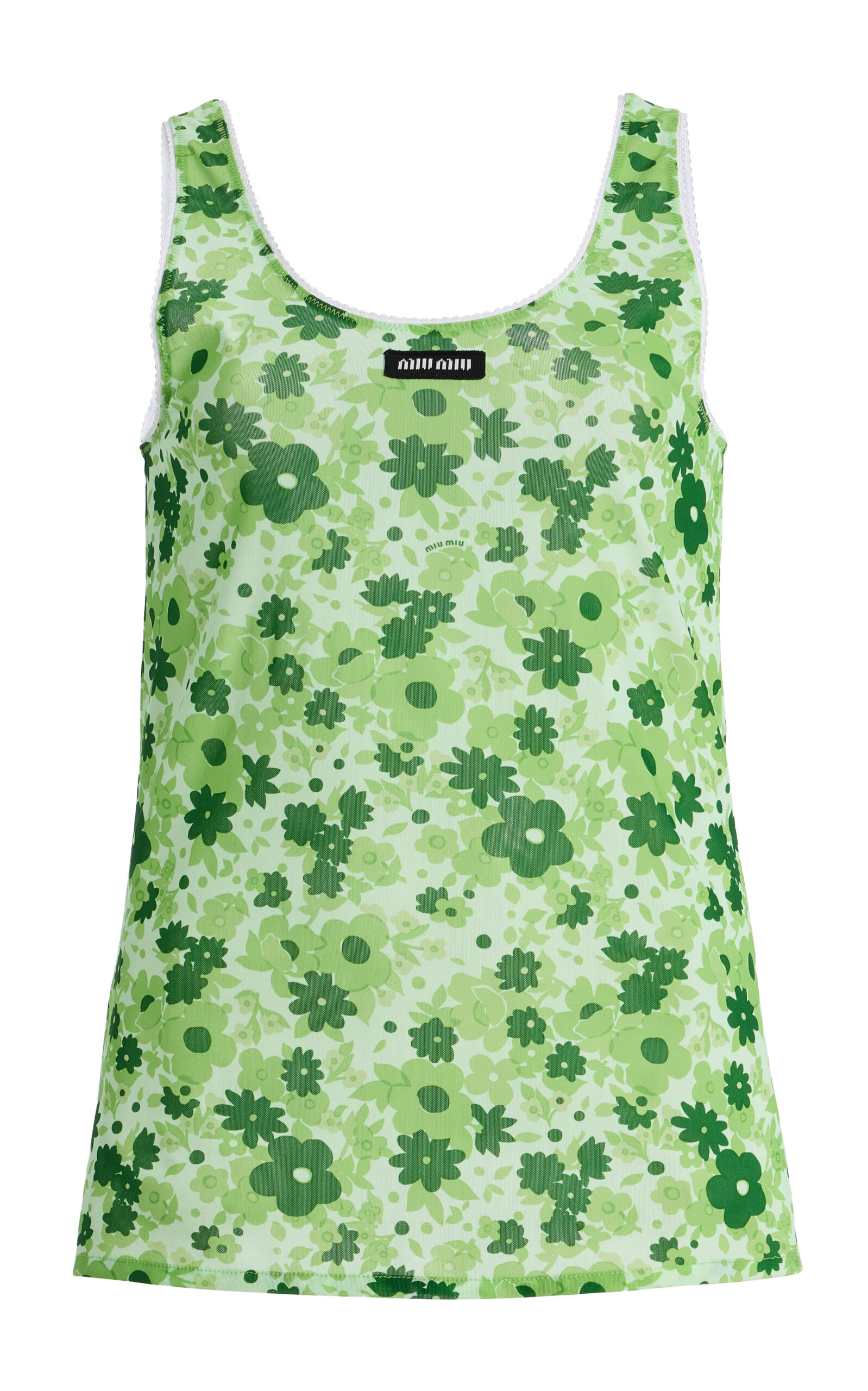 Miu Miu Floral Jersey Tank Top