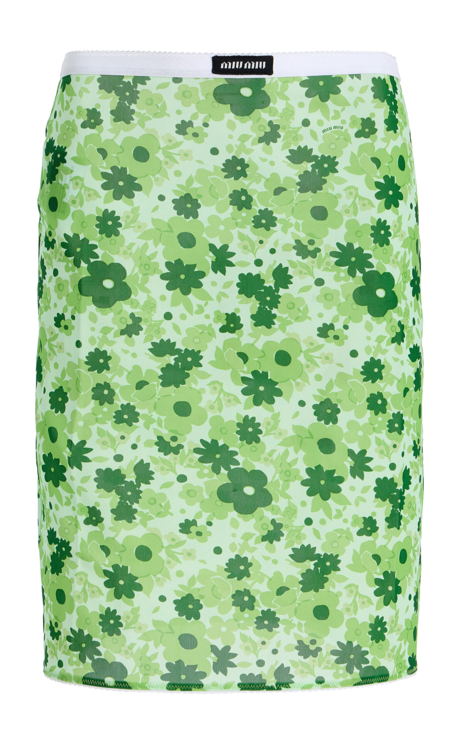 Miu Miu Floral Jersey Midi Skirt