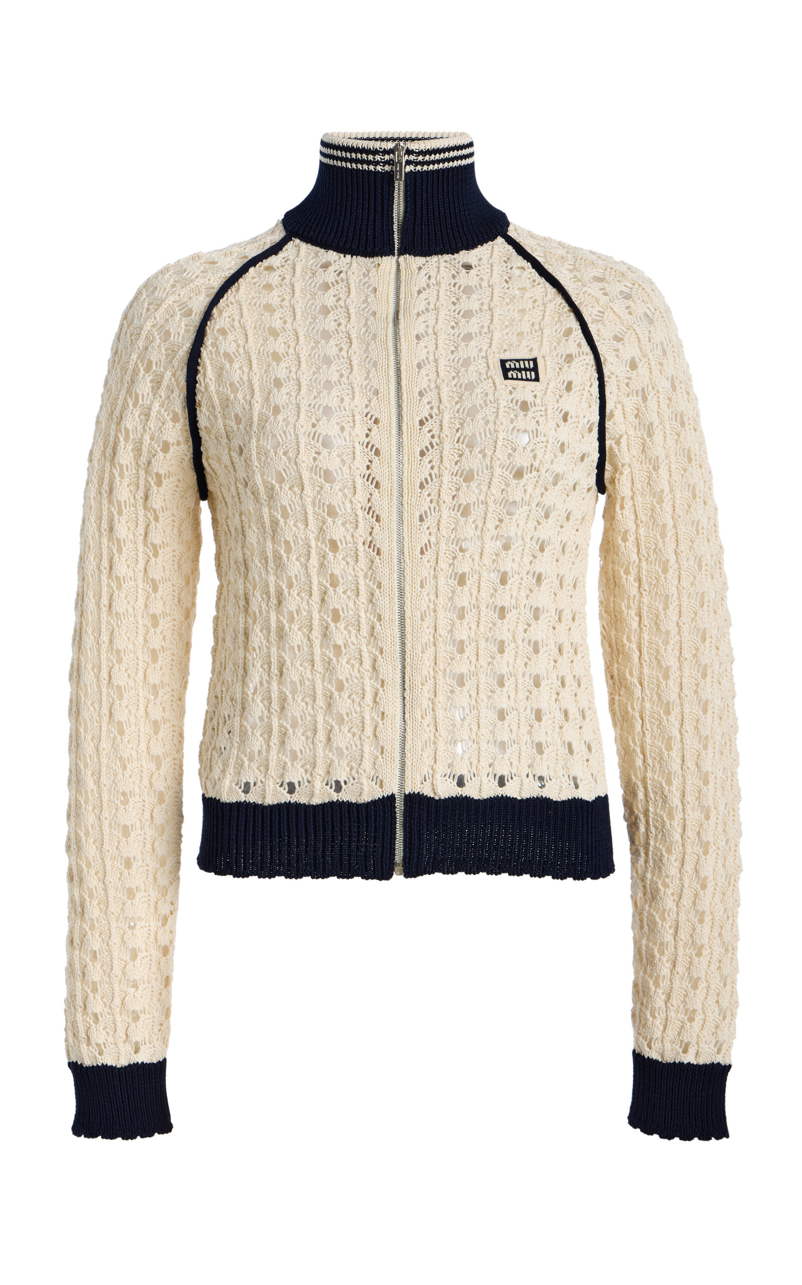 Miu Miu Crocheted Cotton Jacket - Women's Clothing