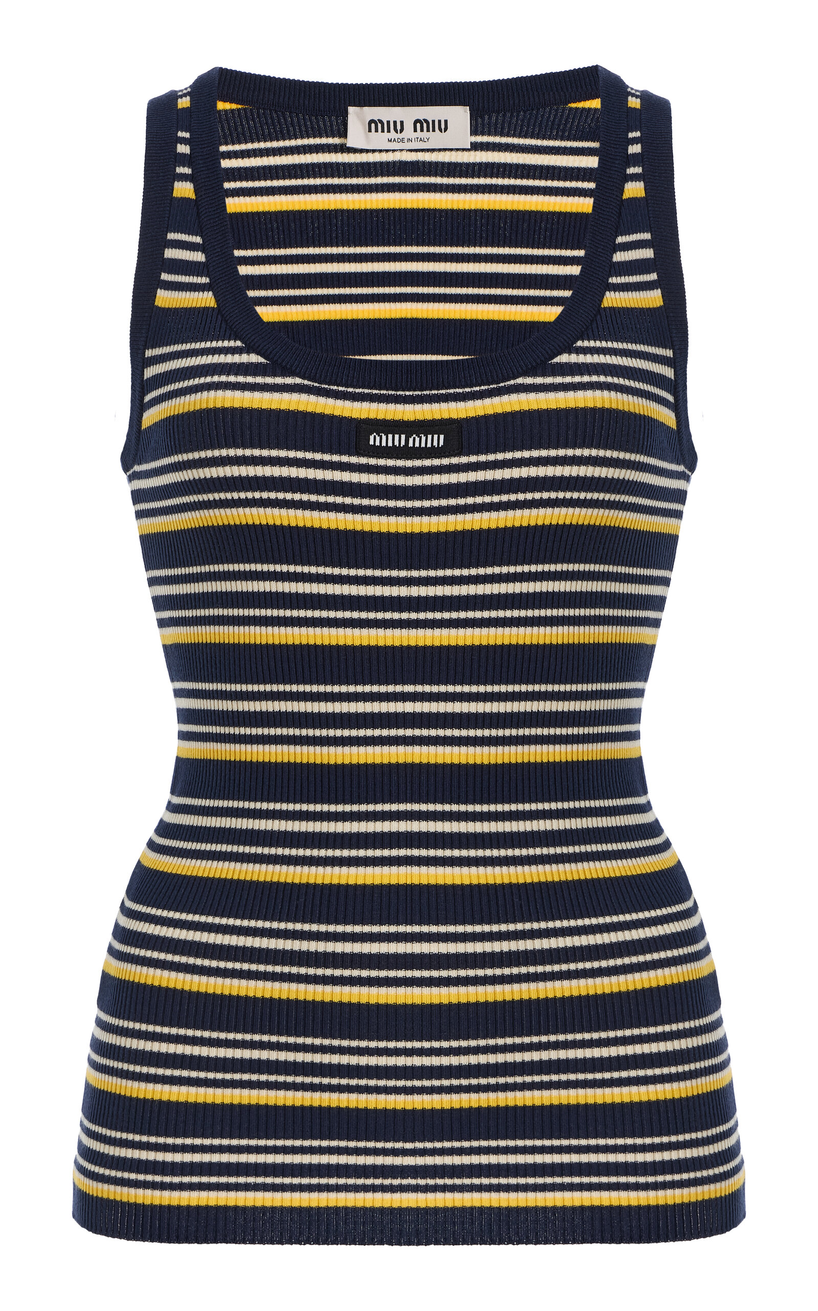 Miu Miu Striped Cotton Tank Top