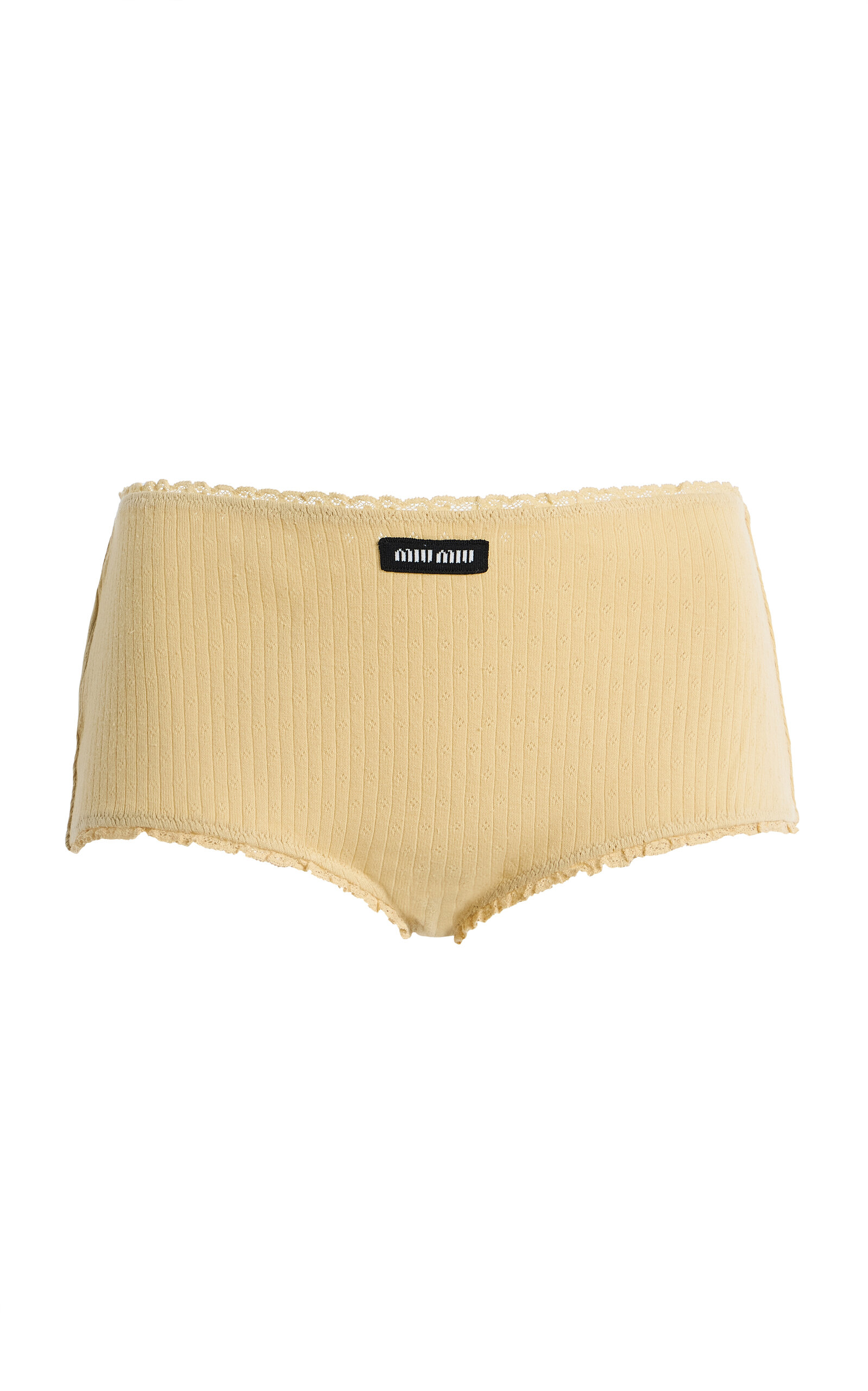 Miu Miu Pointelle-Knit Cotton Briefs