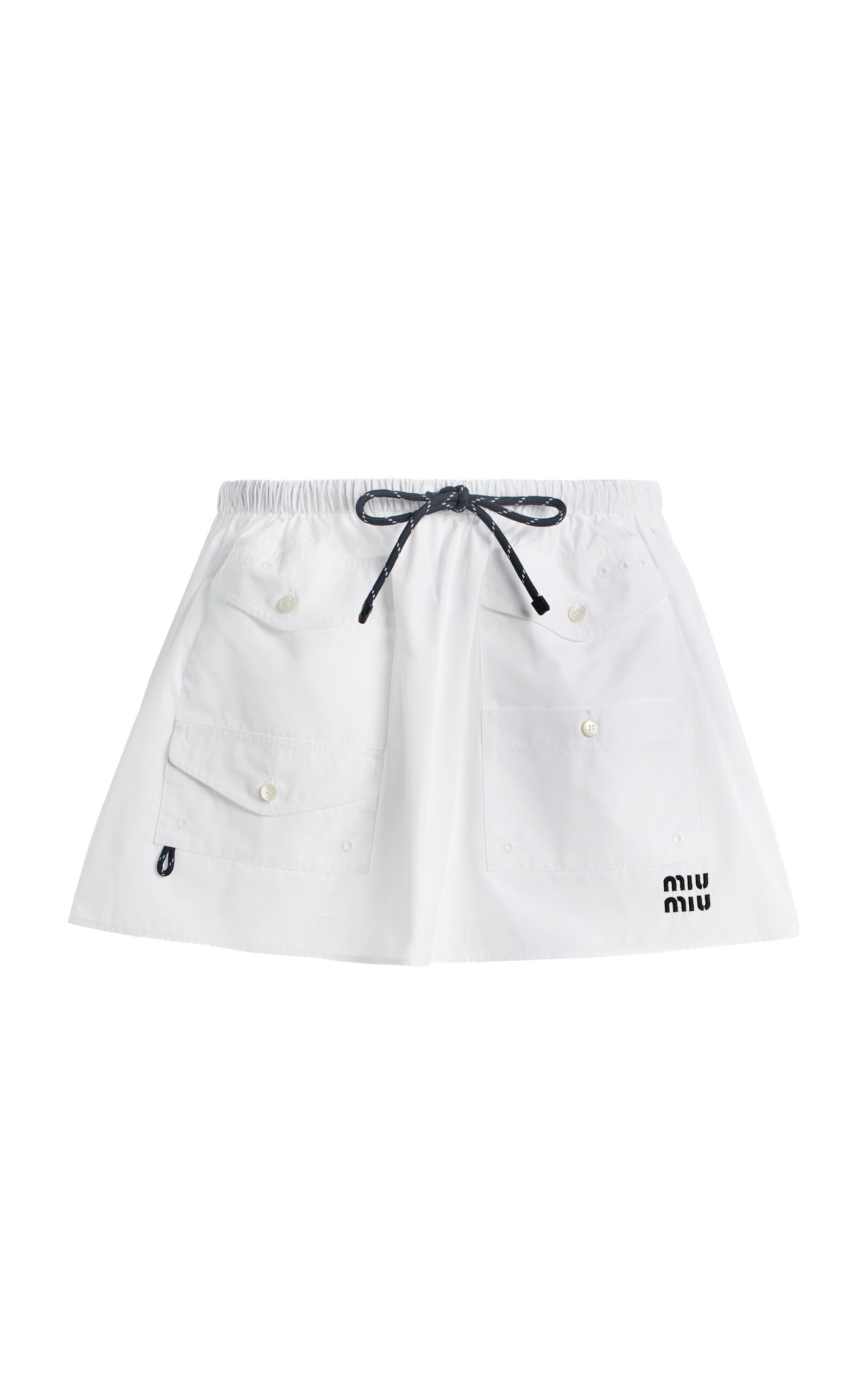Miu Miu Cotton-Poplin Mini Skirt - Moda Operandi