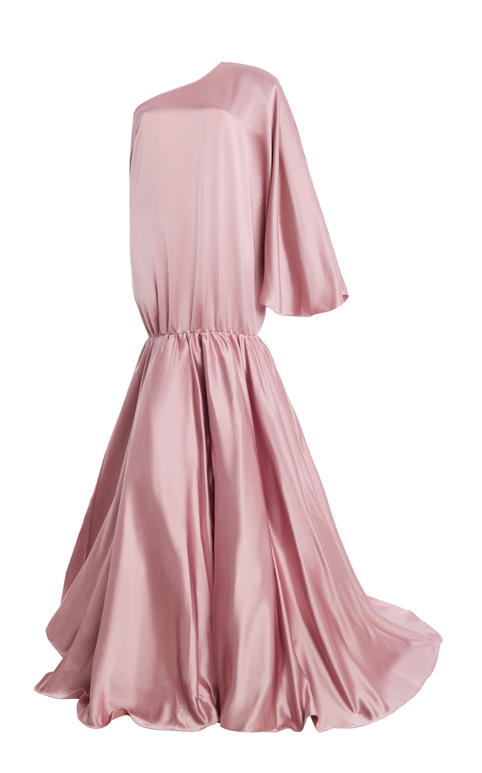 The New Arrivals Ilkyaz Ozel Exclusive Ecliptia Single-Shoulder Satin Maxi Dress
