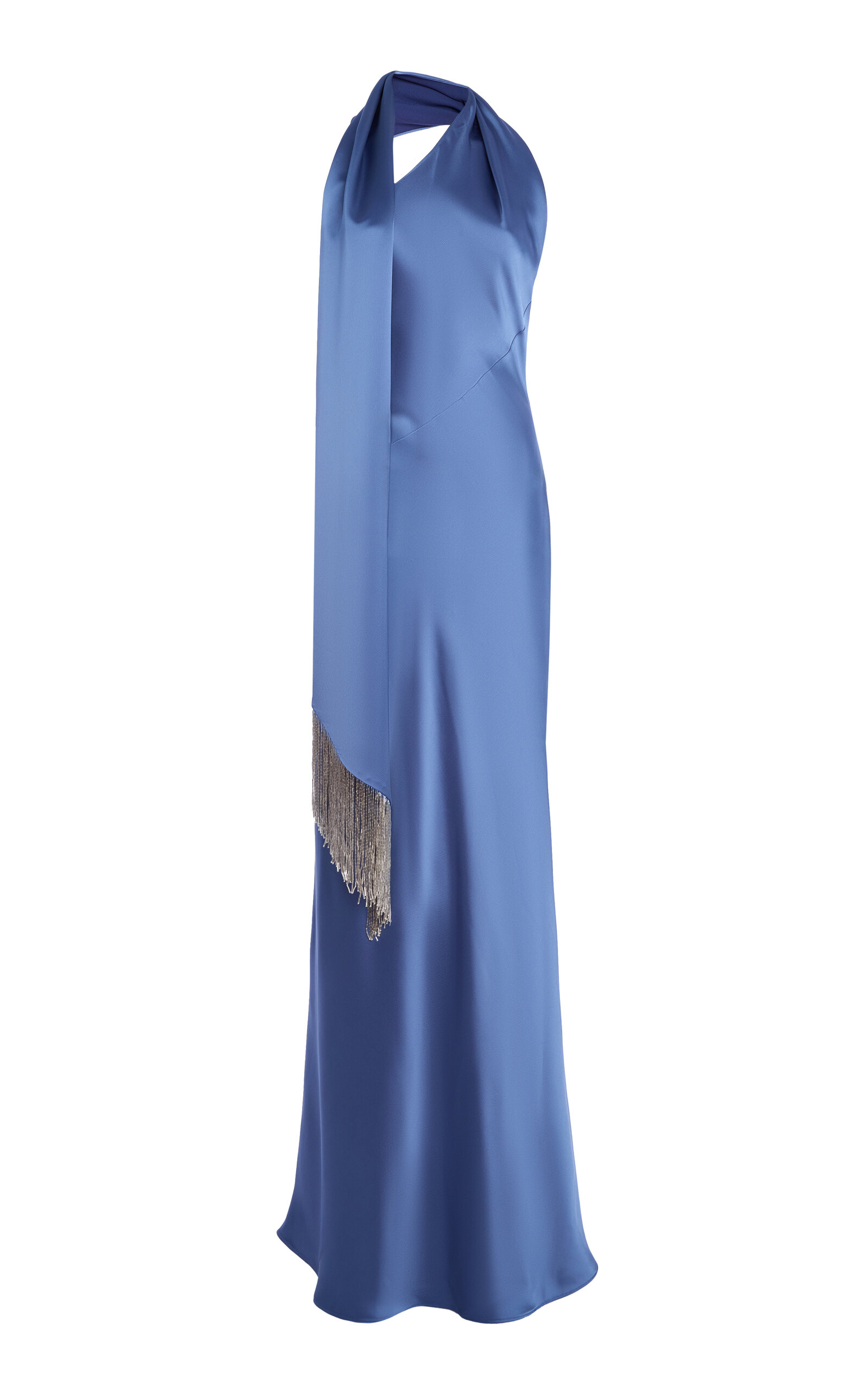ILA THE BRAND - Brice One-Shoulder Satin Maxi Dress - Blue - EU 40 - Moda Operandi