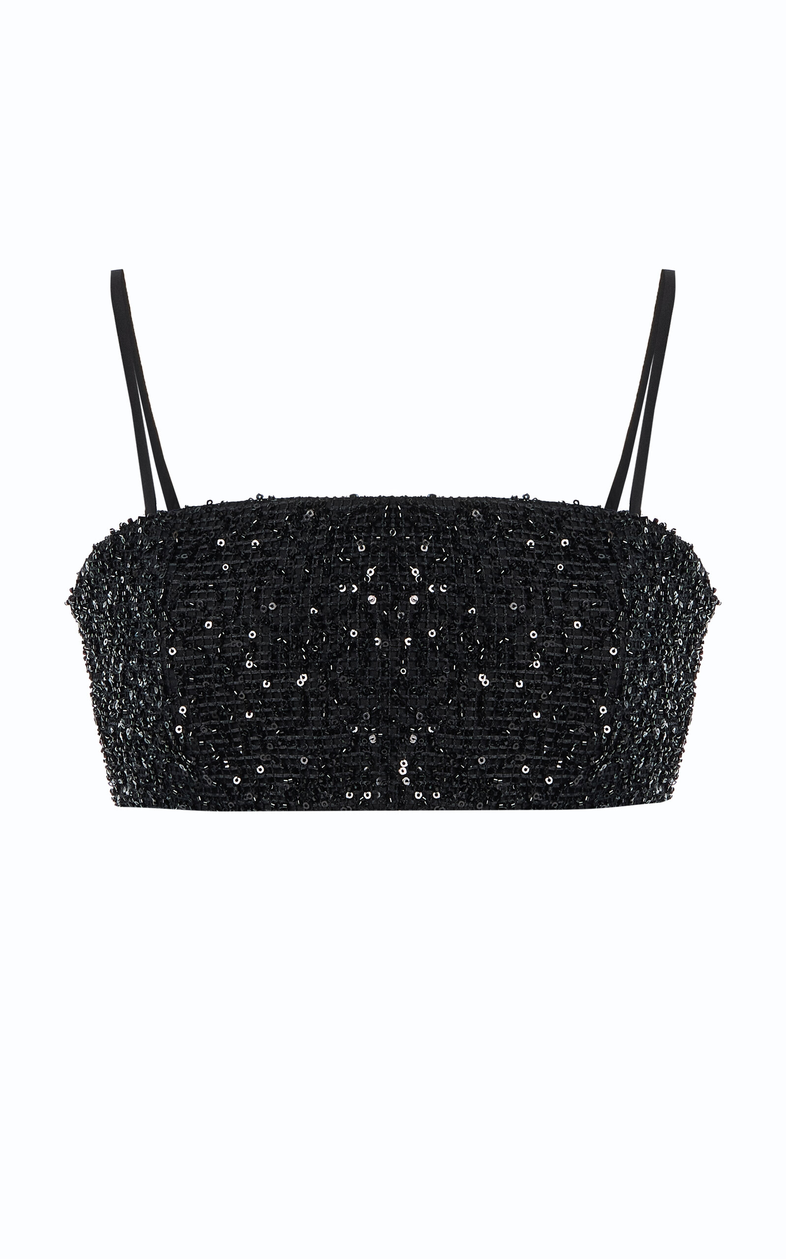ILA THE BRAND Tori Sequined Cotton Crop Top
