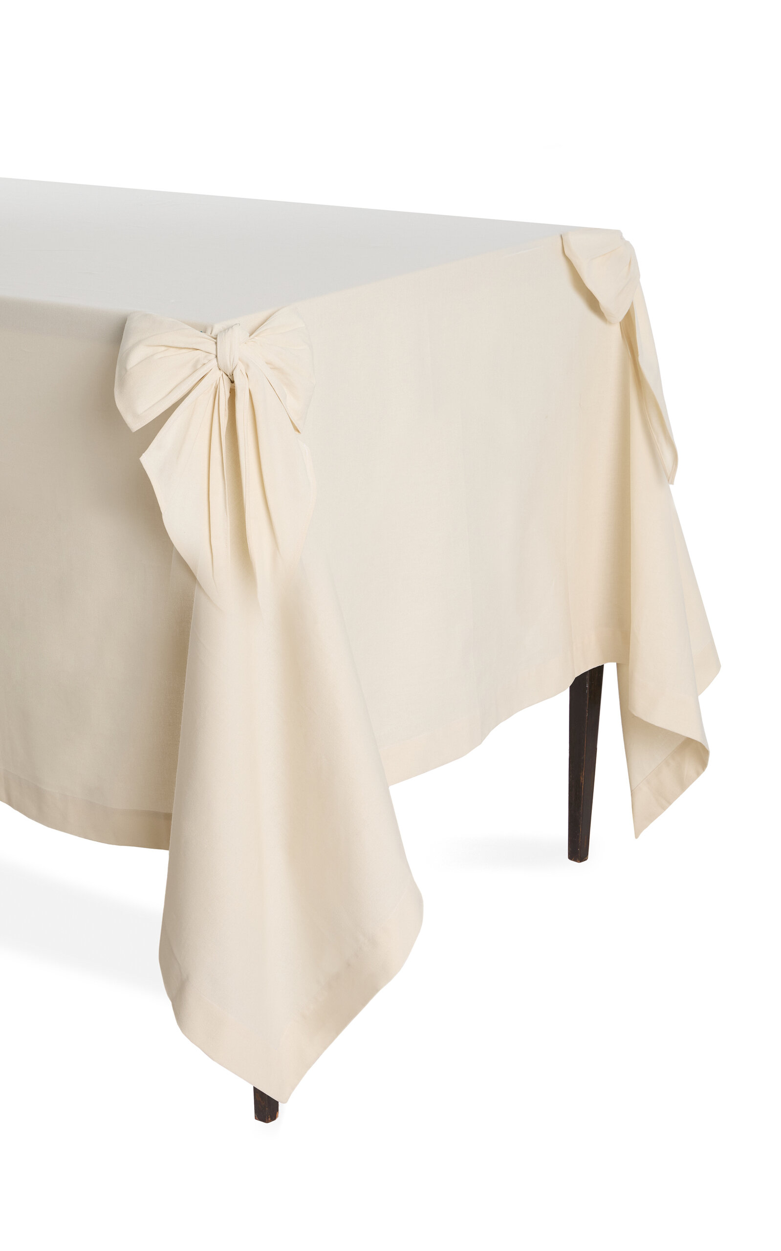 Moda Domus Bow-Detailed Cotton Tablecloth - White