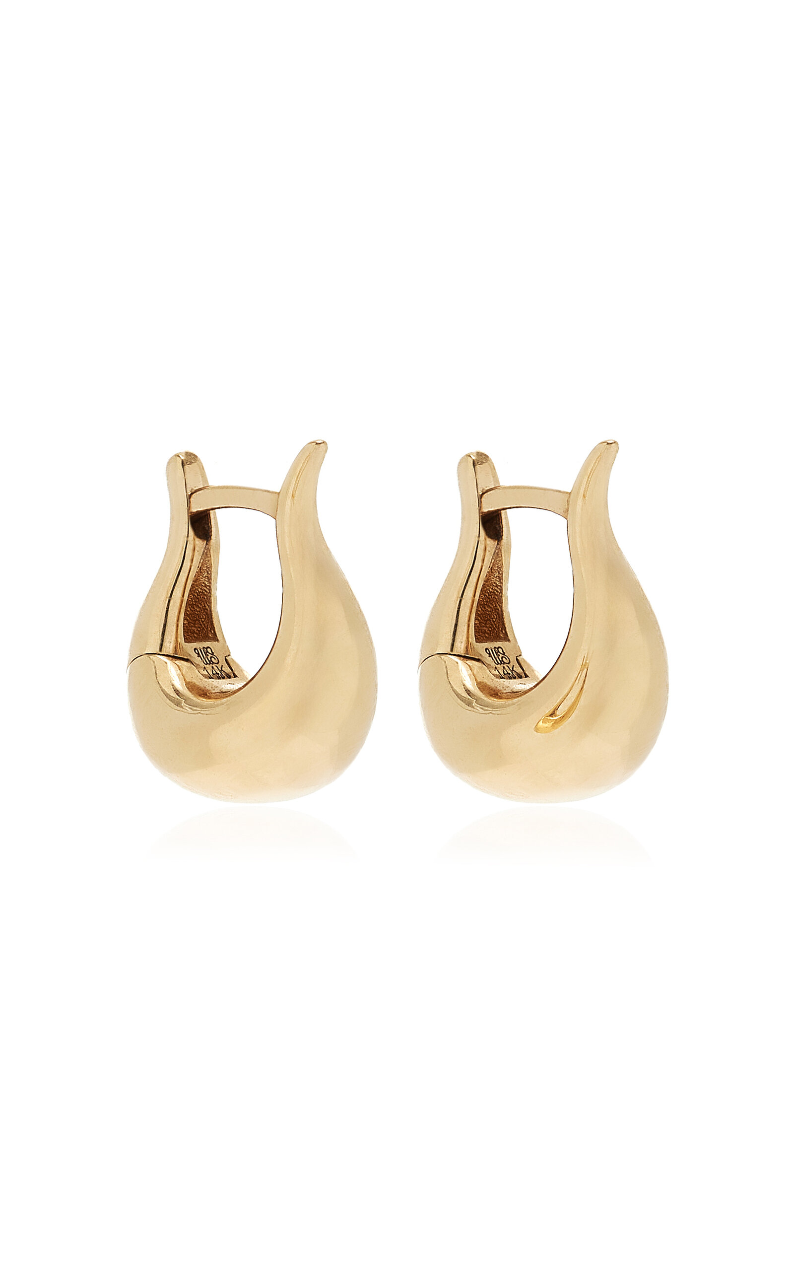White/space Luna Grande 14k Yellow Gold Earrings In Gold