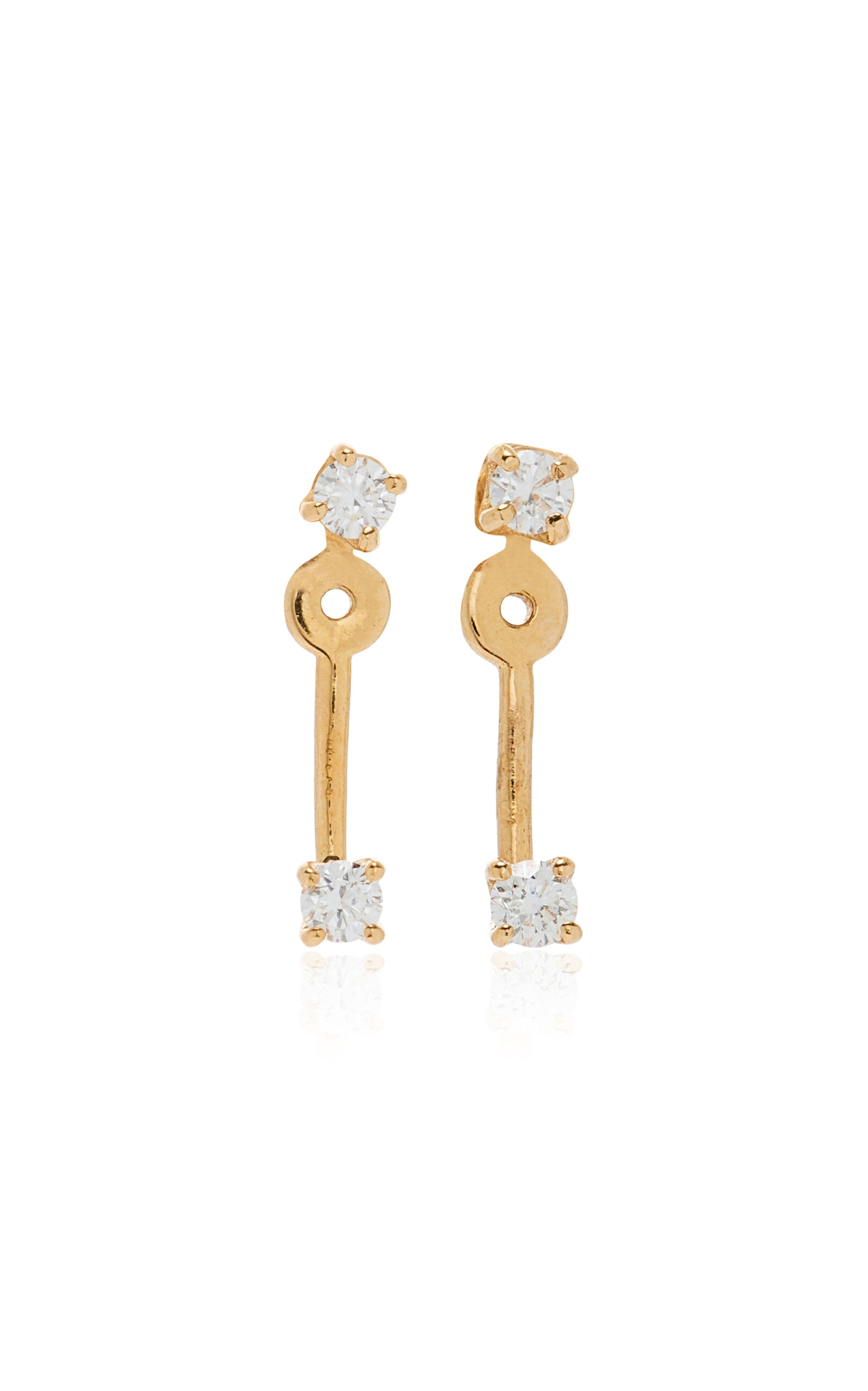 White/space 14k Yellow Gold Diamond Floater Earrings In Gold