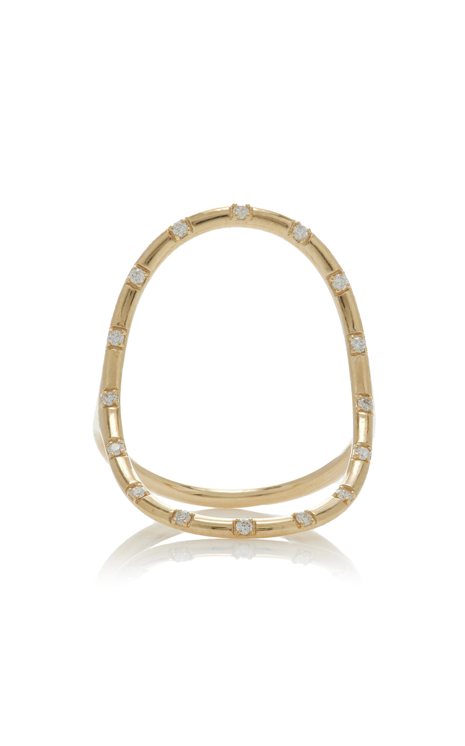 White/space Spark Continuity 14k Yellow Gold Diamond Ring