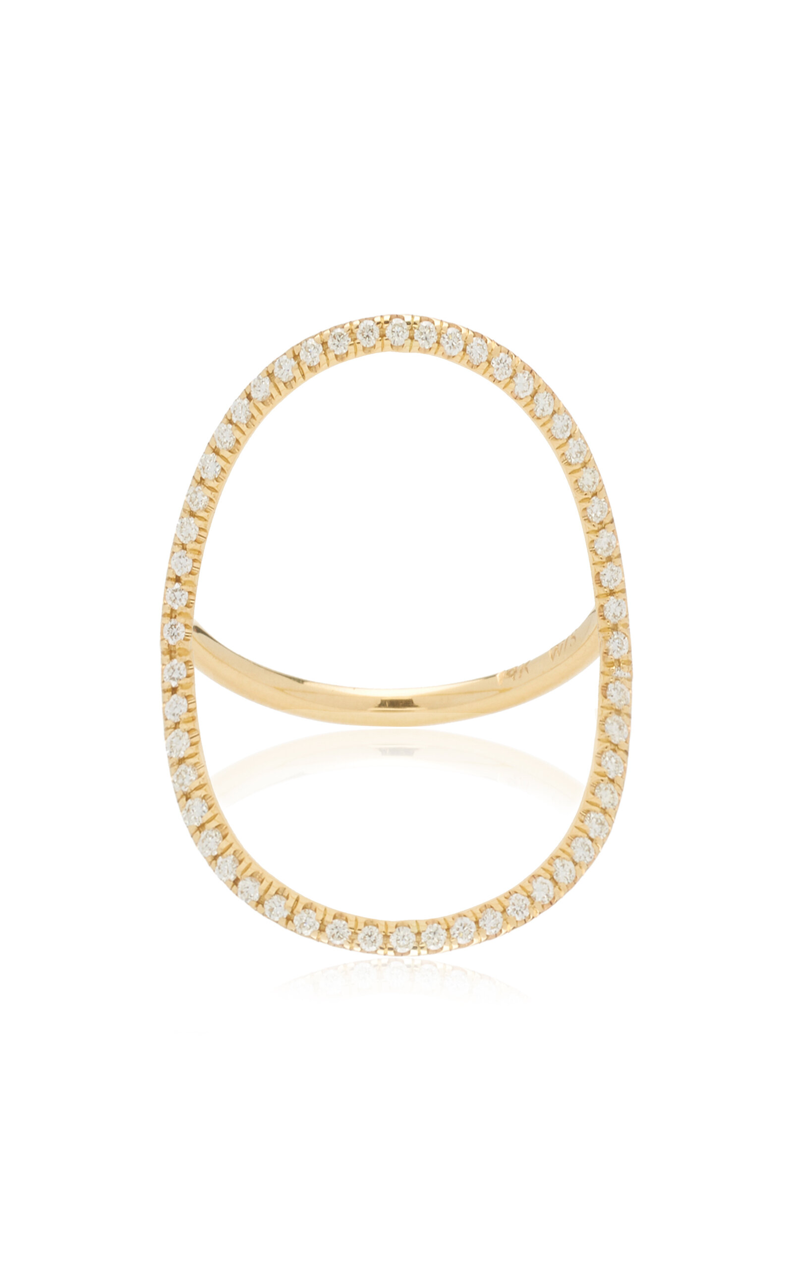 White/space Continuity 14k Yellow Gold Pavé Diamond Ring