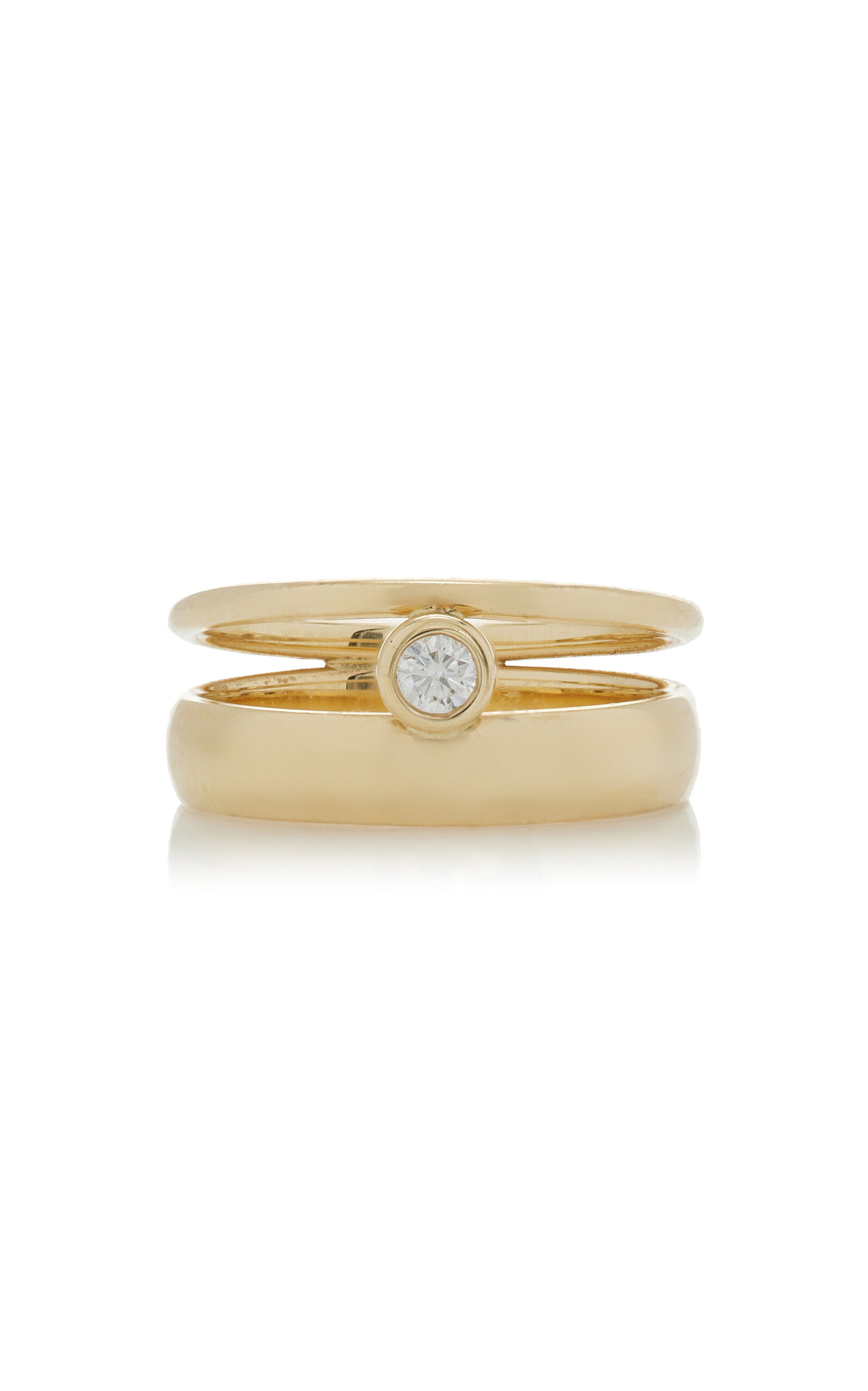 White/space Hover Ring In Gold