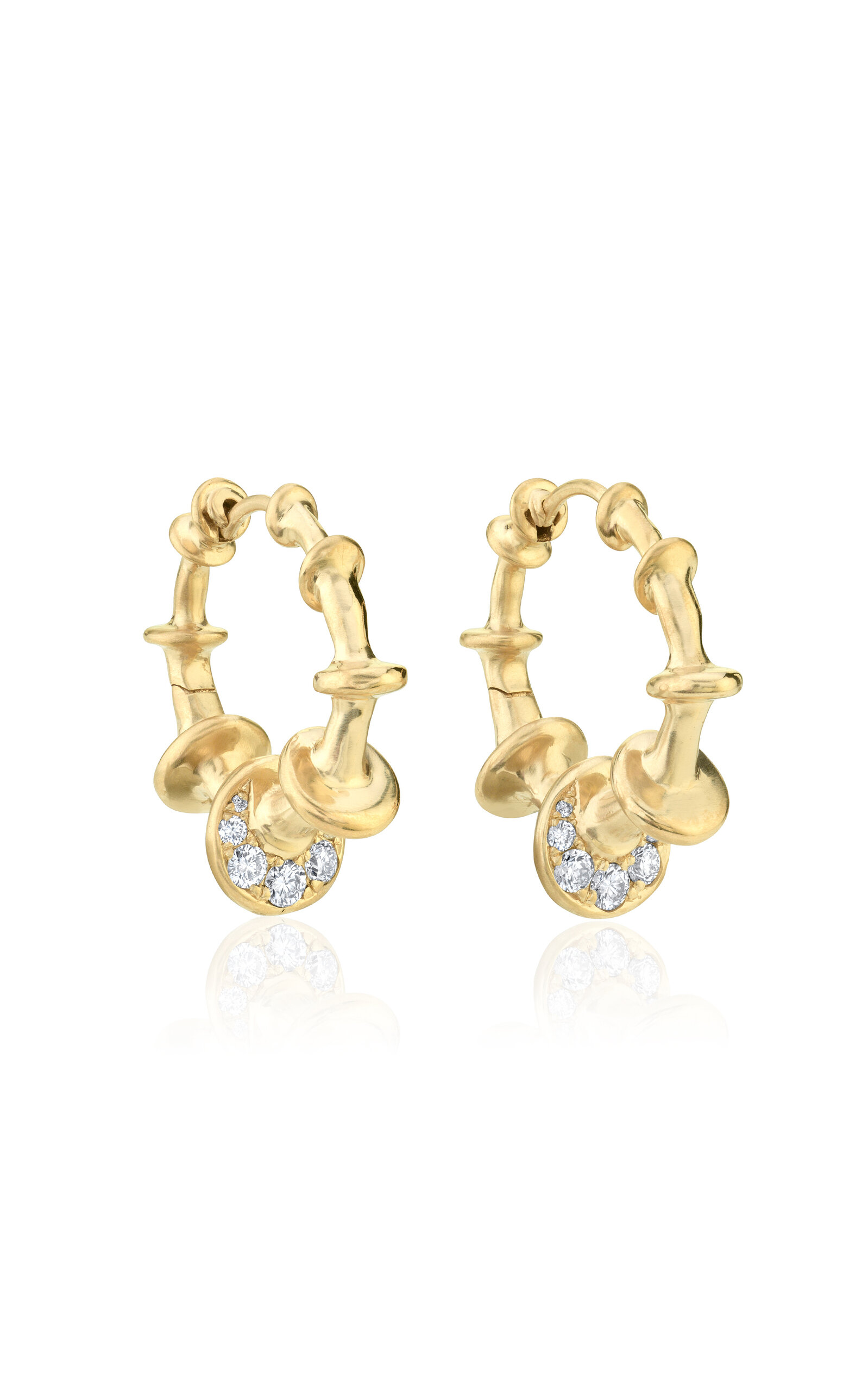 Vram Chrona 18k Yellow Gold Diamond Hoop Earrings In Gold