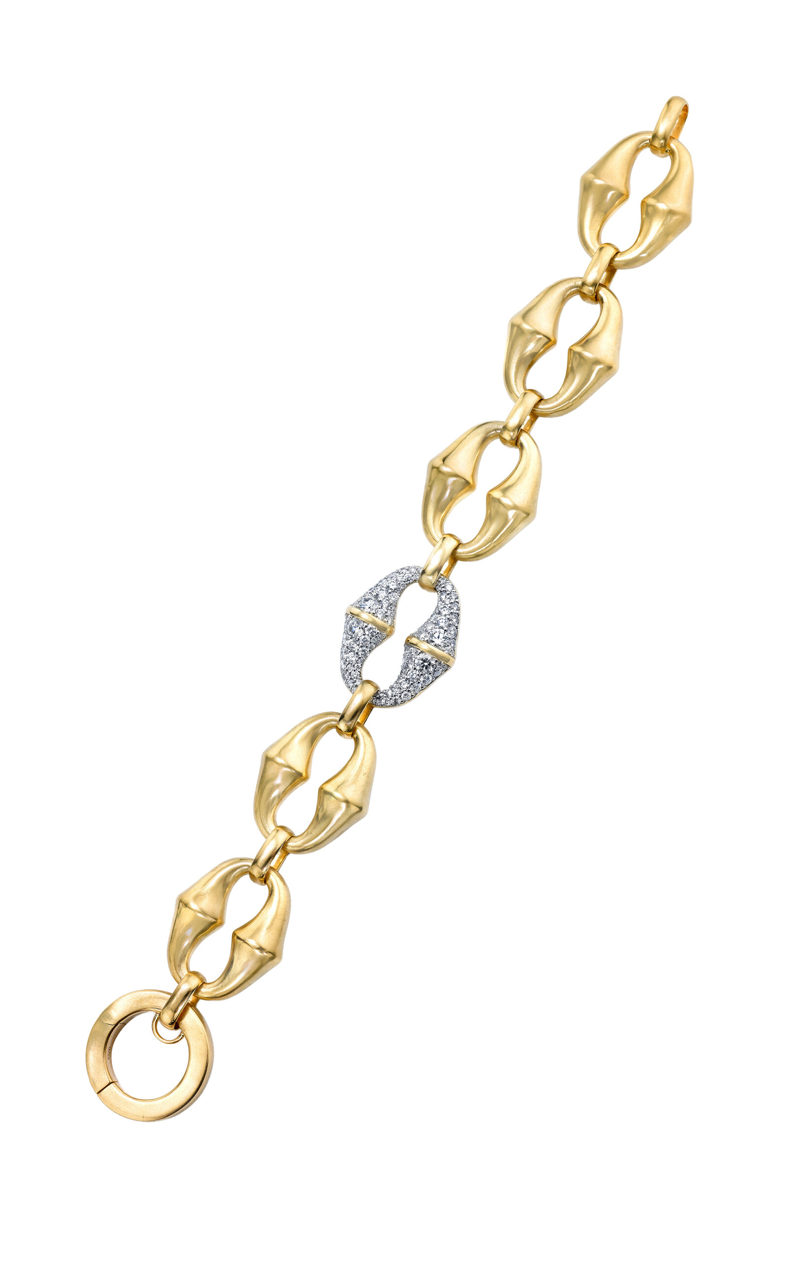 Vram Chrona Medium 18k Yellow Gold Diamond Link Bracelet In Yellow