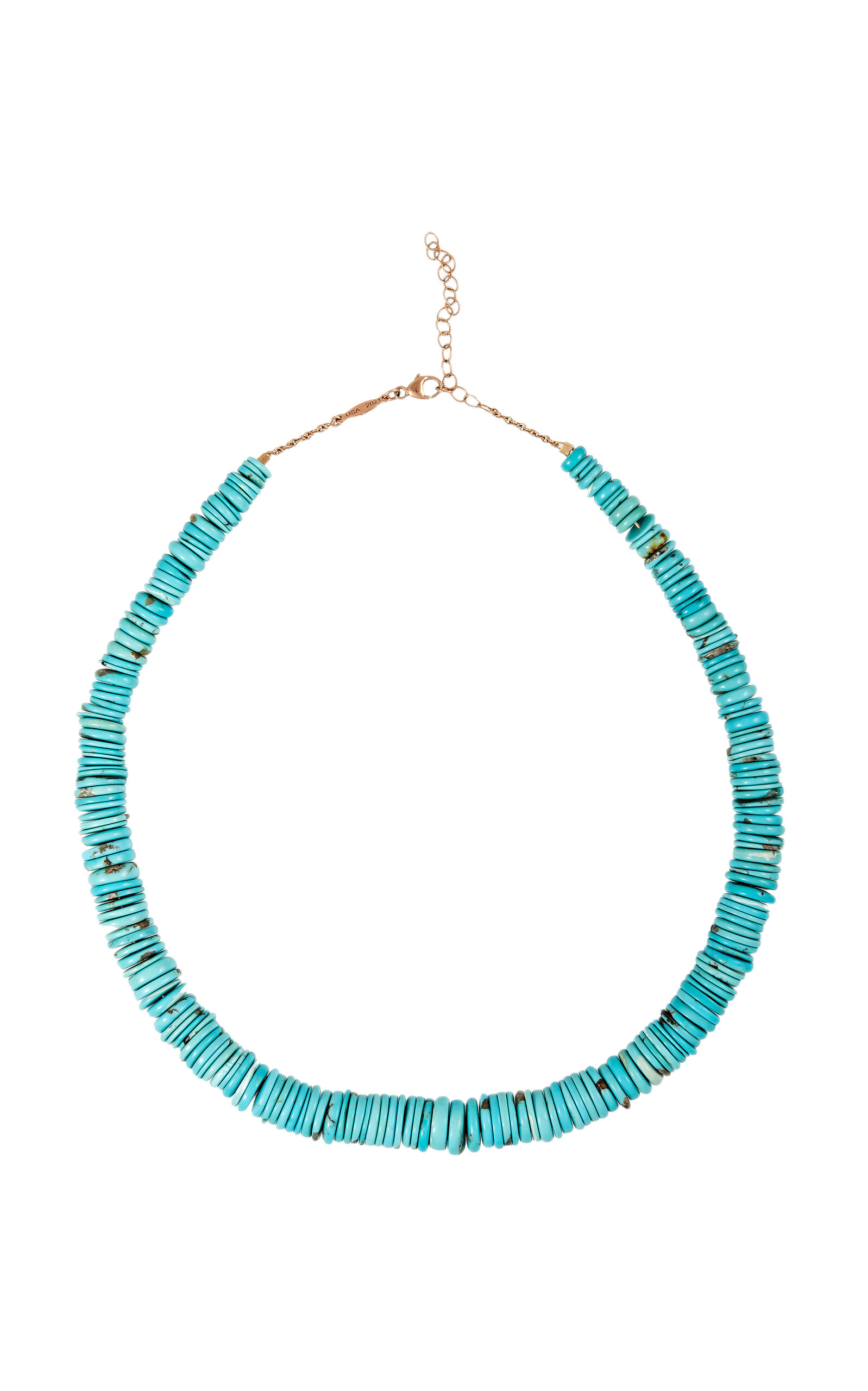 Jacquie Aiche 14k Yellow Gold Turquoise Beaded Necklace In Blue