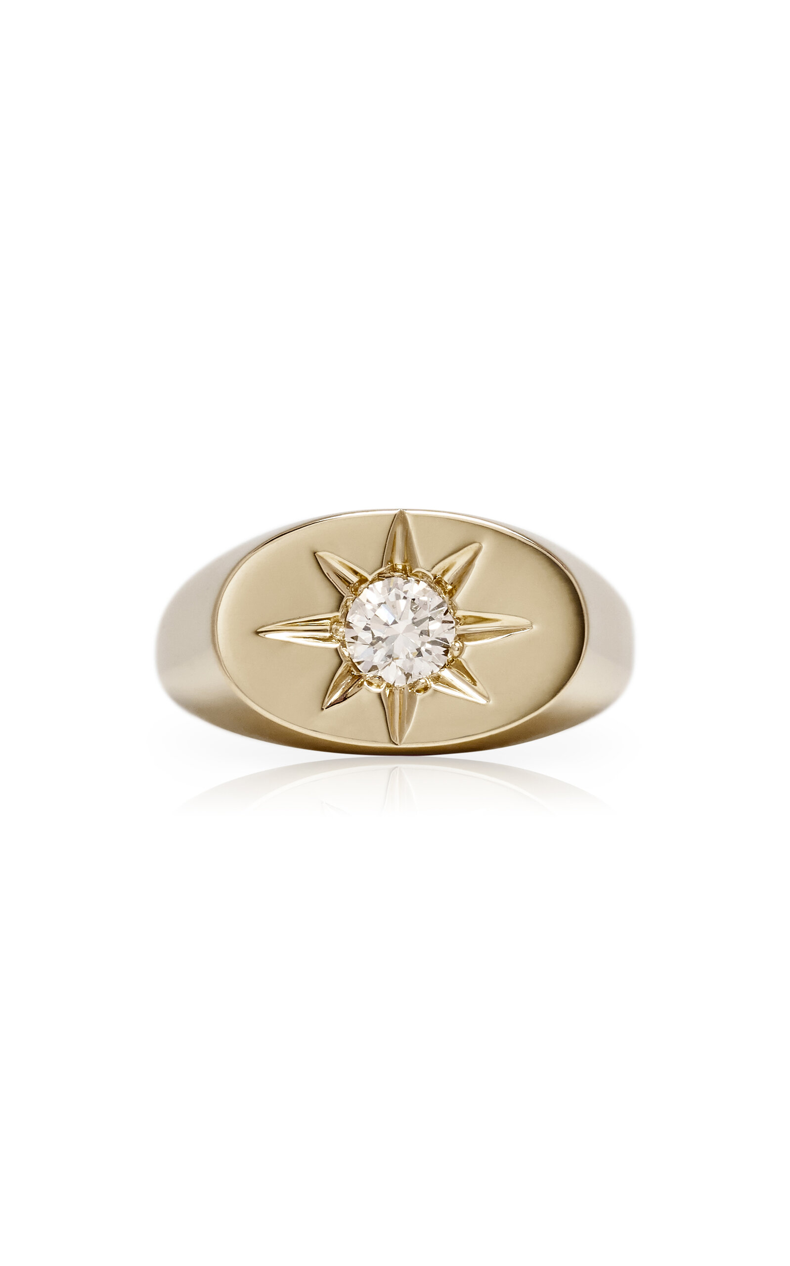 Jacquie Aiche 14k Yellow Gold Starburst Diamond Ring In Gold