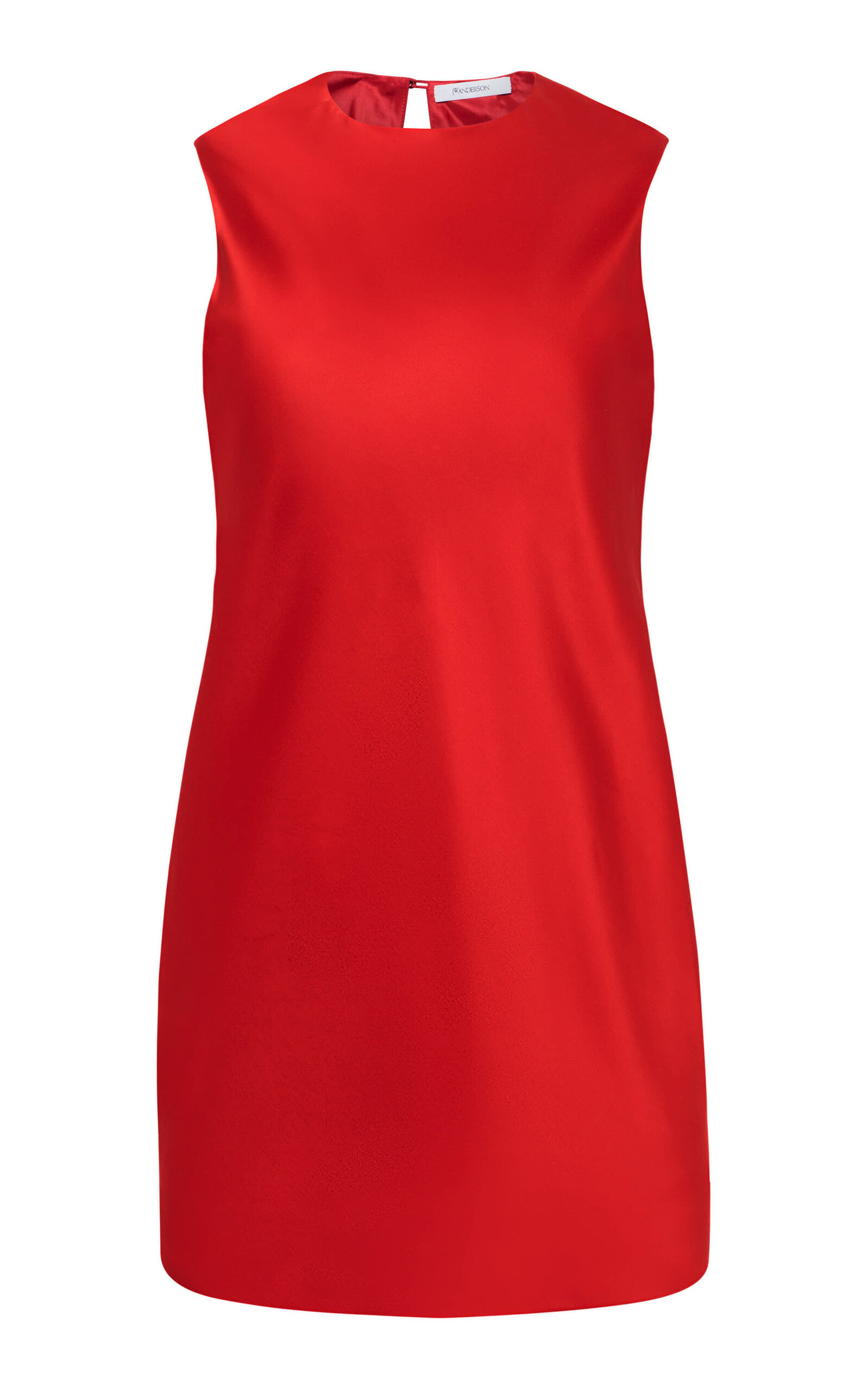 Jw Anderson Mens Crimson Red Shift Sleeveless Woven Mini Dress In Red