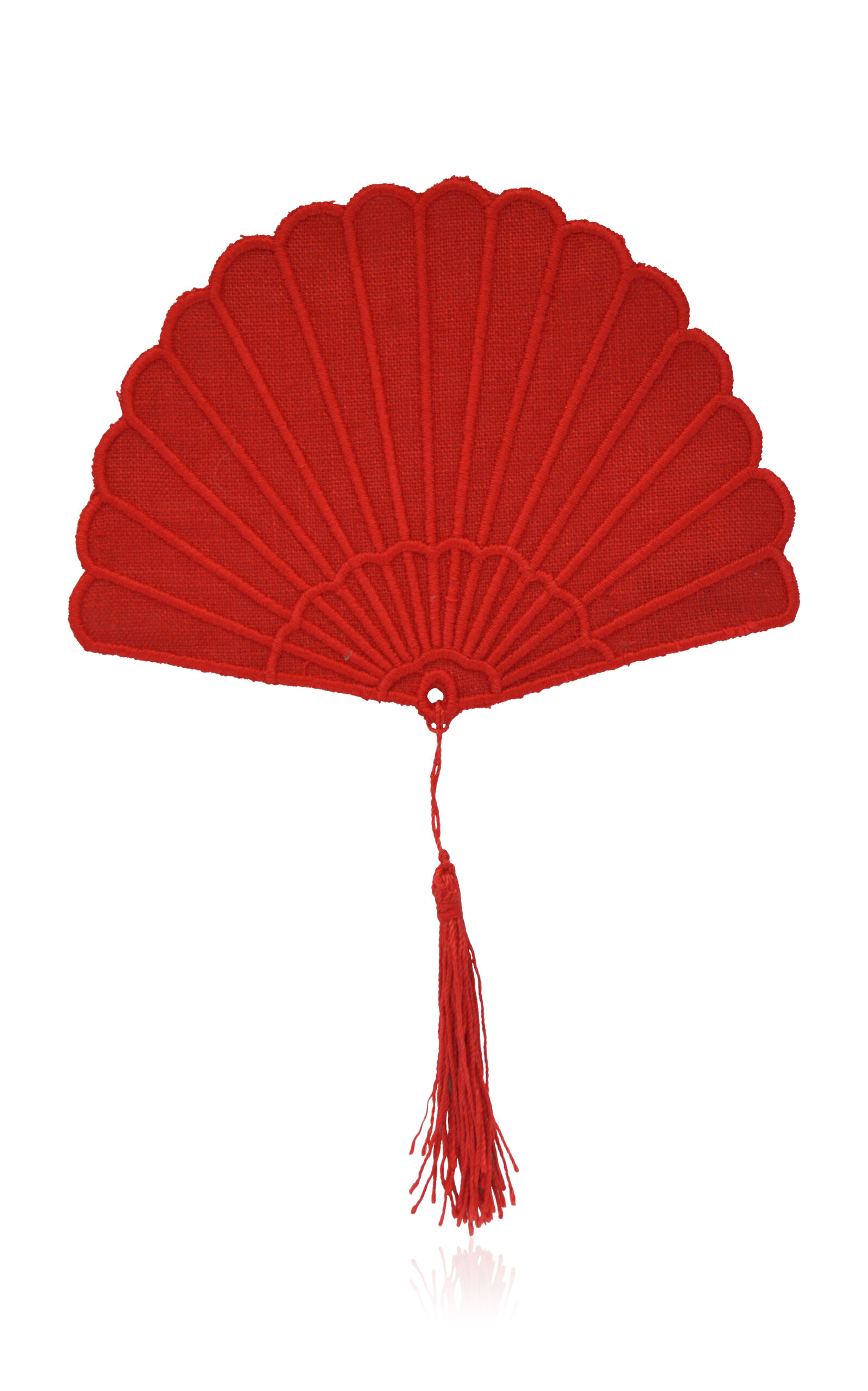 Chefanie Set-of-Four Fan Linen Cocktail Napkin - Red